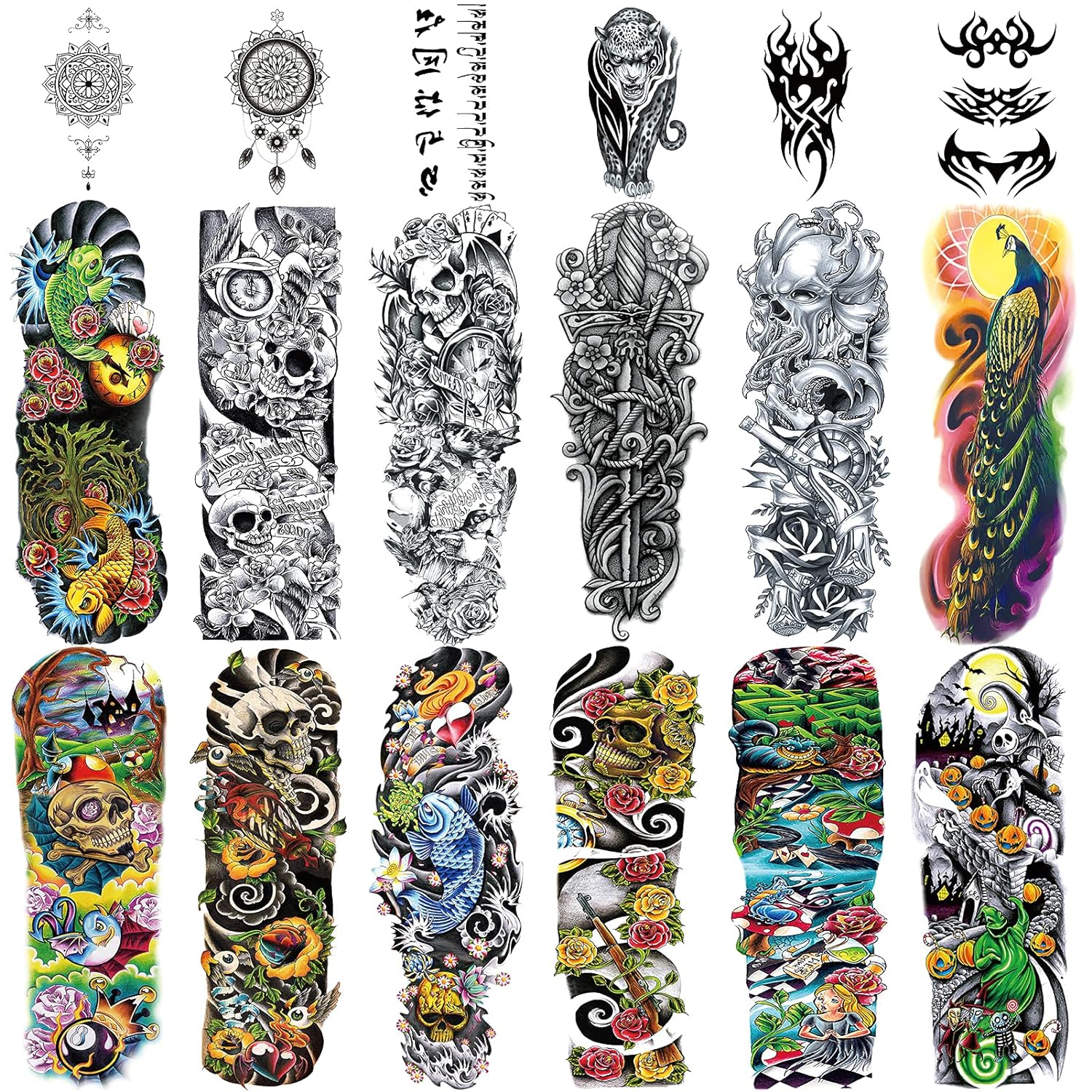  EeXUAN Nordic Mythology Odin War God Full Arm Waterproof  Temporary Tattoos Men Kit Tattoo Arm Sleeves Tatoo Stickers Fake Tatoo Men  : Beauty & Personal Care