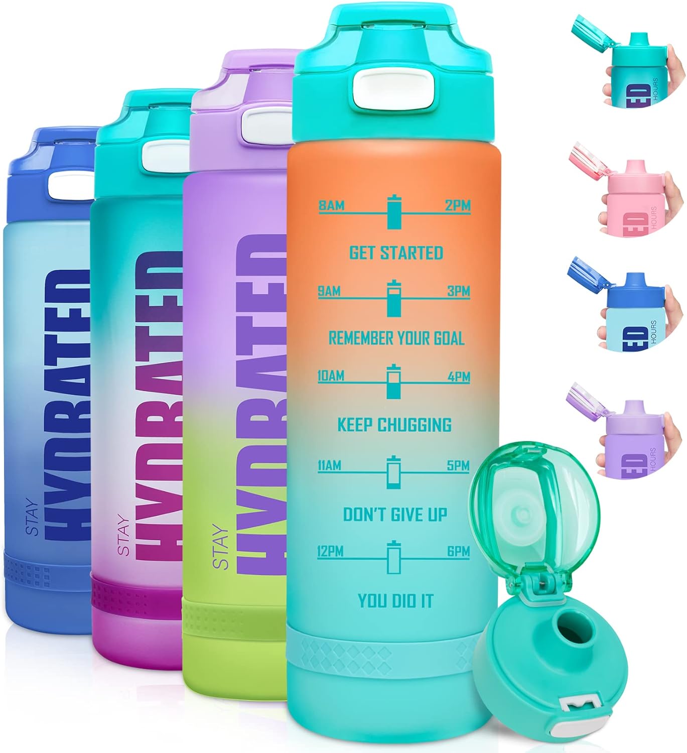 Fimibuke 32 oz Water Bottle with Sleeve - BPA Free Leakproof Sport