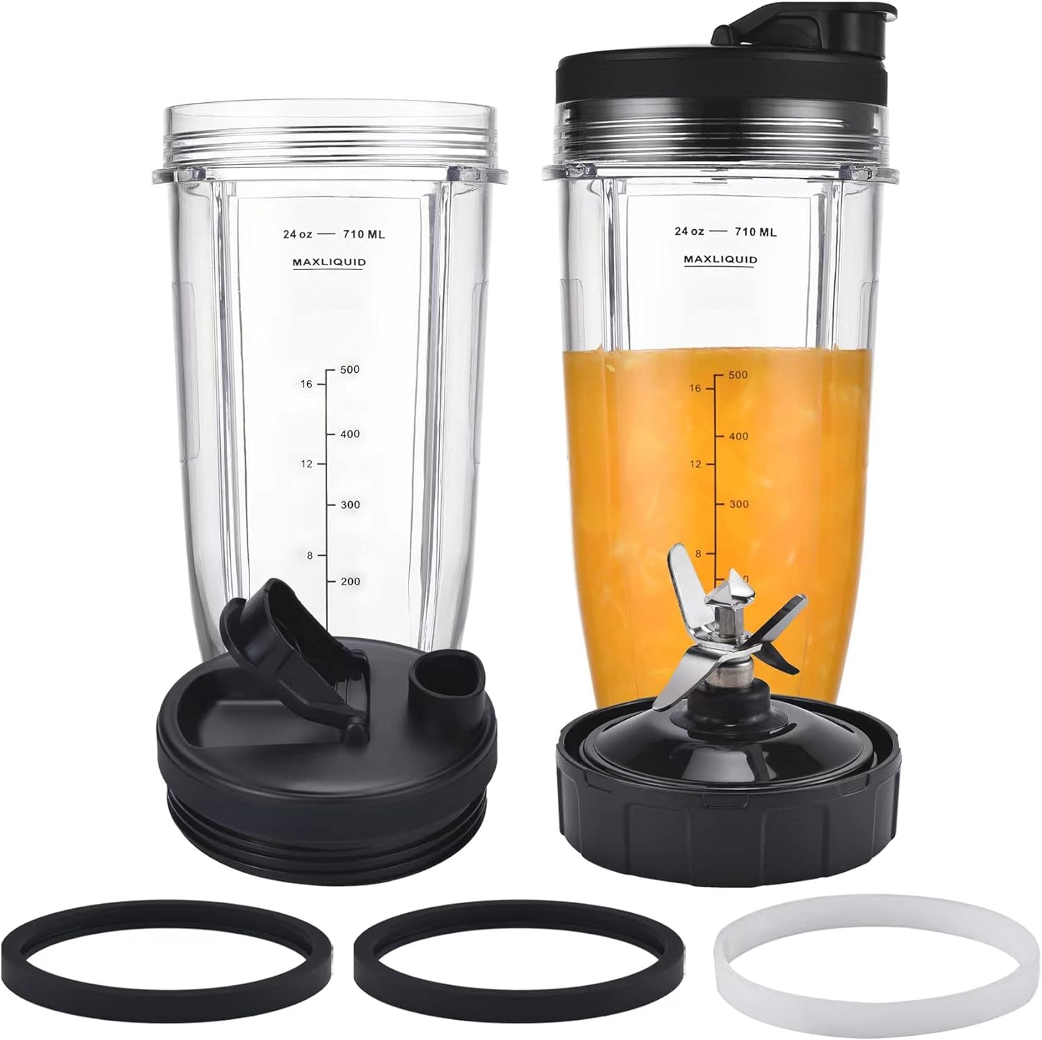 Nutri Ninja 24-Ounce BPA-Free Tritan Cup with Spout Lid for Nutri Ninja  Blenders (XSK2424) 2-Pack
