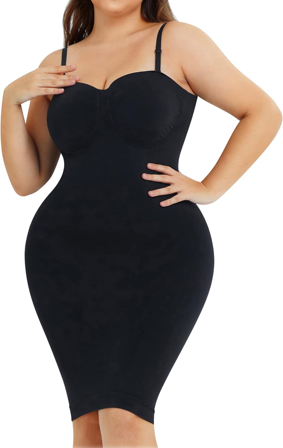Takusun Women's Shapewear Full Slips Open Bust Tummy Control Seamless  Hourglass Body Shaper Slimmer Sexy for Under Dresses at  Women's  Clothing store