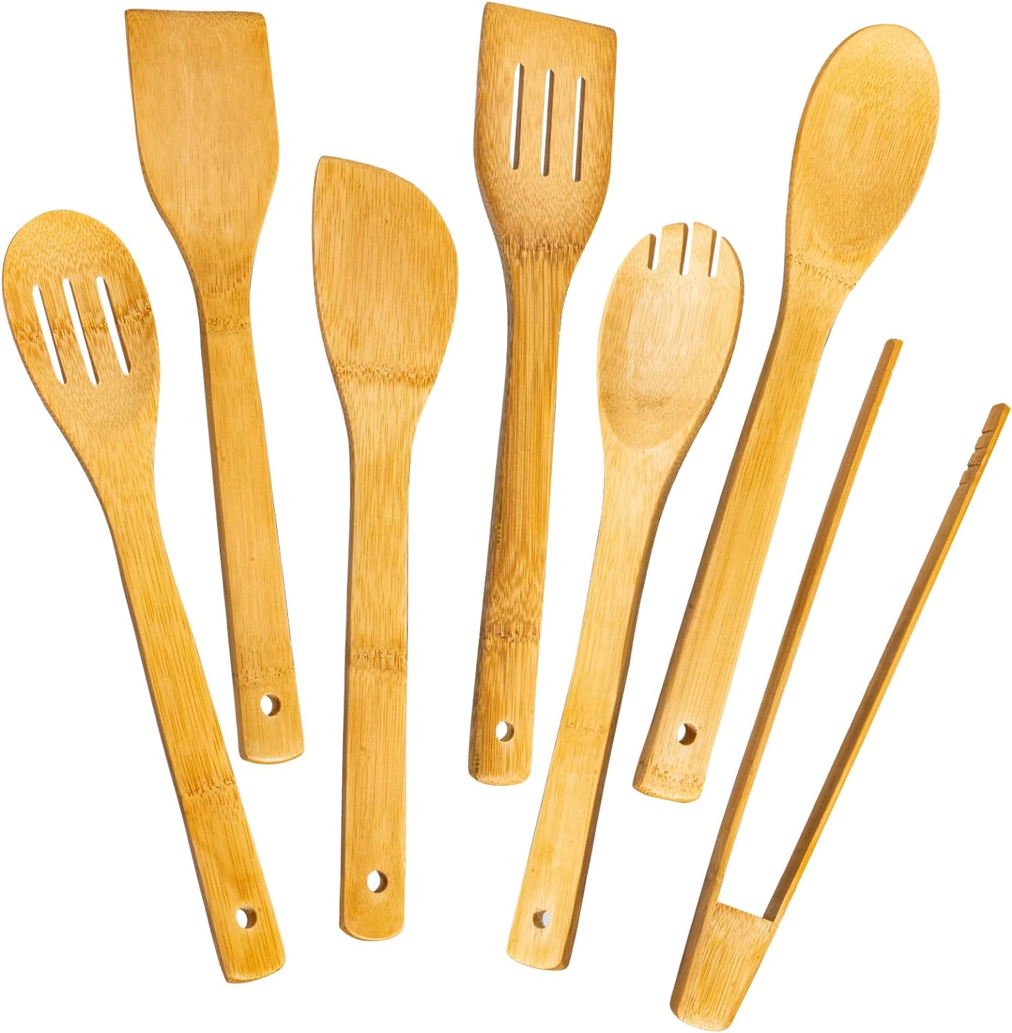 renexas 9 pcs wooden spoons for cooking utensils, natural teak
