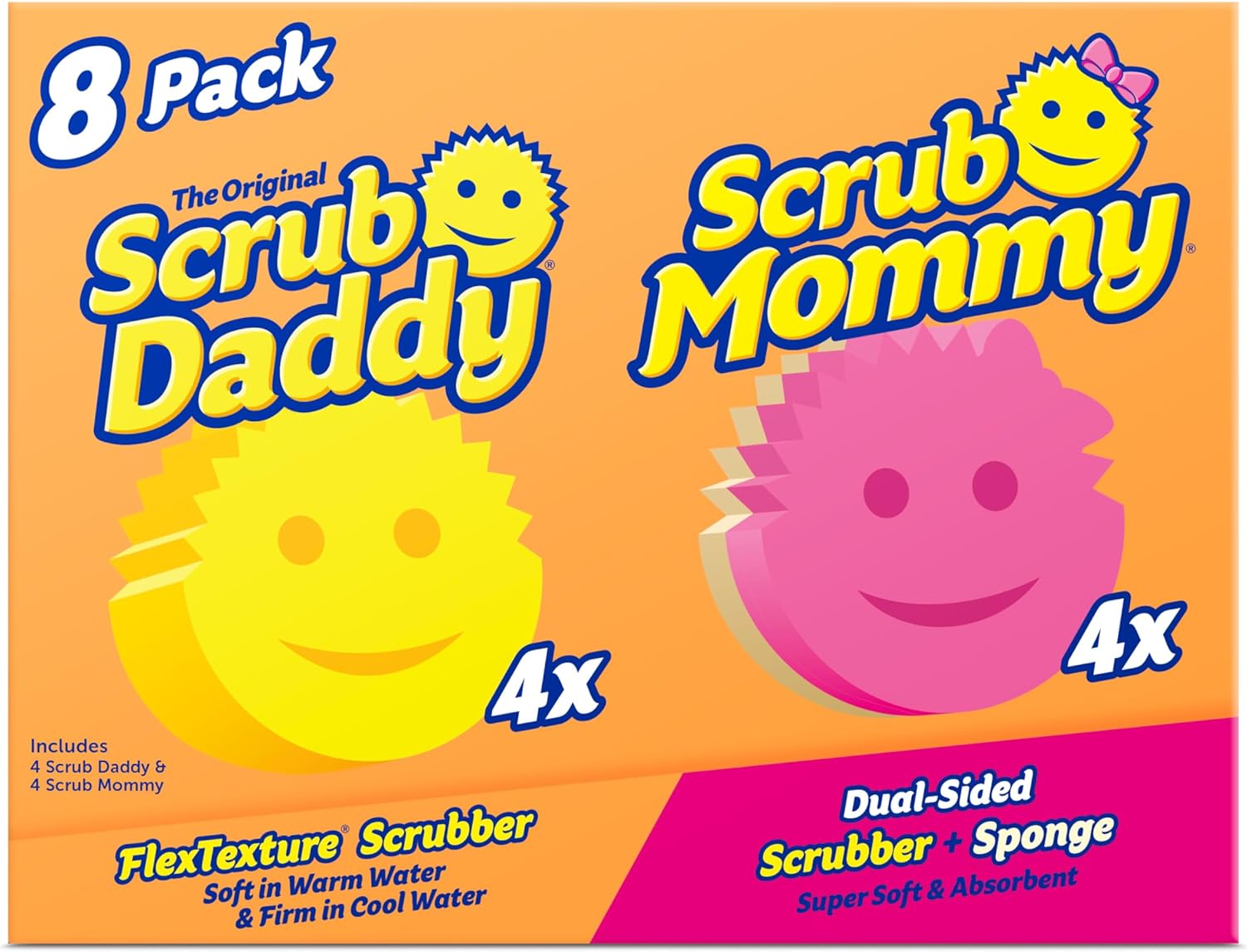 Scrub Daddy Color Sponge - Scratch-Free Multipurpose Dish Sponge Color  Variety Pack - BPA Free & Made with Polymer Foam - Stain, Mold & Odor  Resistant Kitchen Sponge (3 Count) 3 Count (Pack of 1)