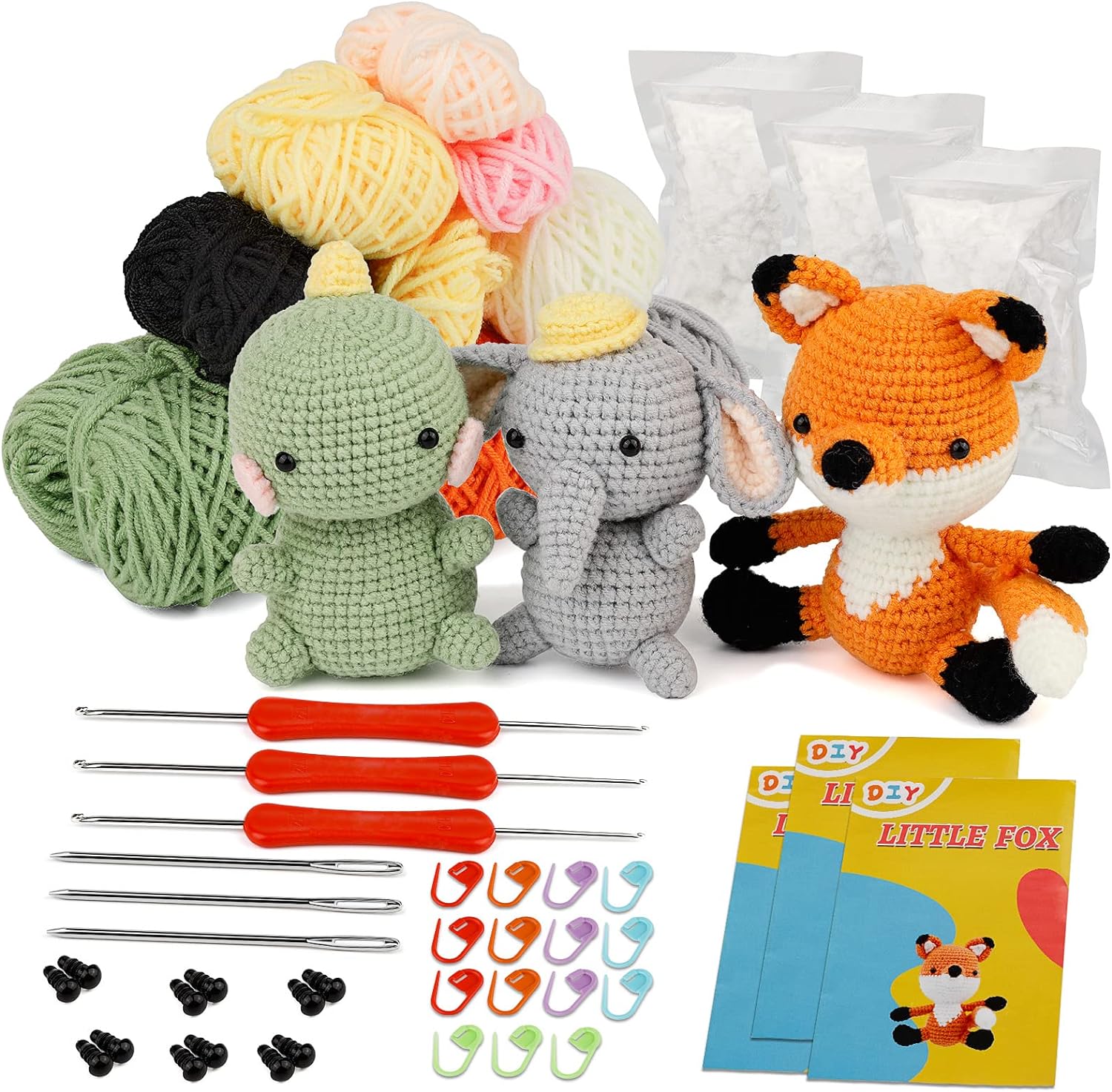 Crochet Kit Beginners Crochet Hook Set With Crochet Yarn, 58PCS