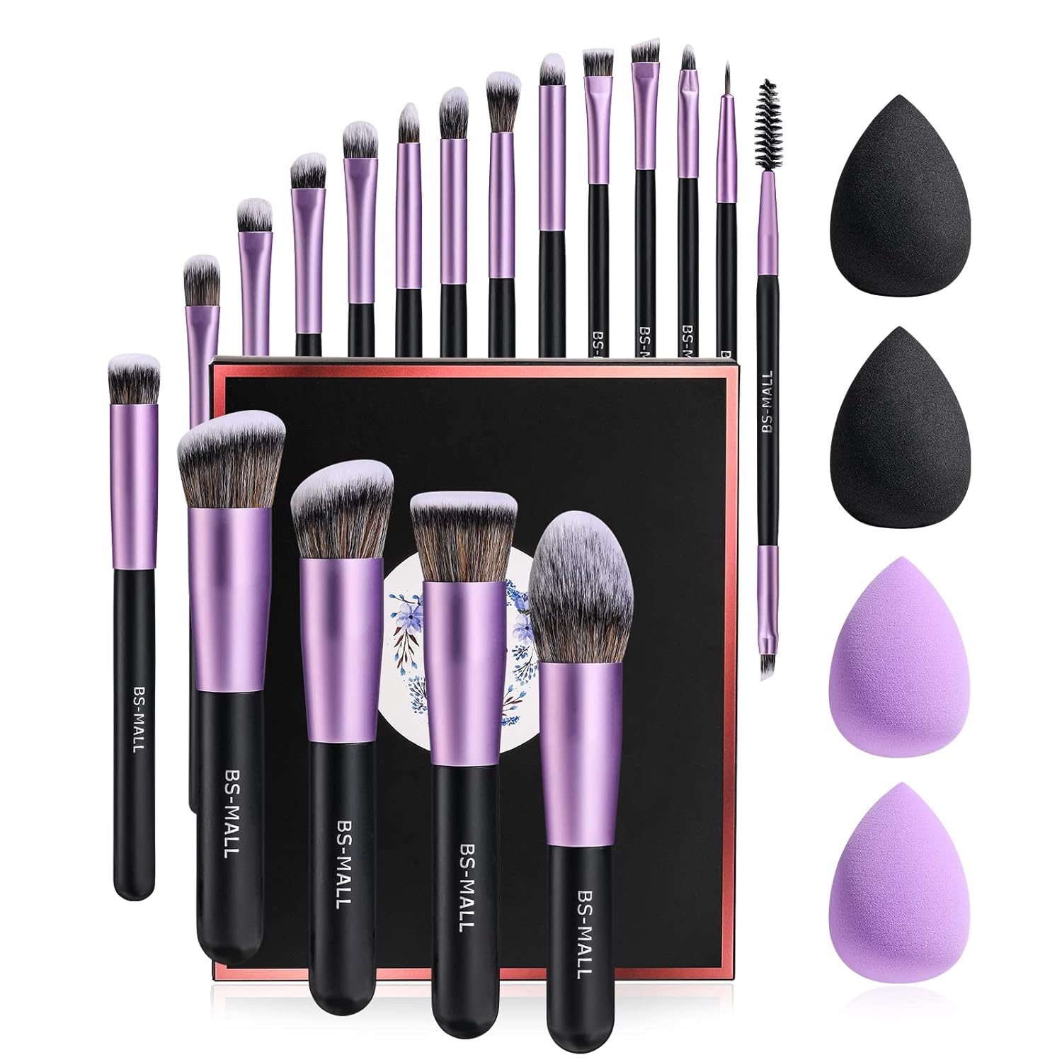 InnoGear Makeup Brushes Set, Professional Cosmetic Brush Set with 16 Makeup  Brushes and Sponges and Brush Cleaner for Foundation Powder Concealers