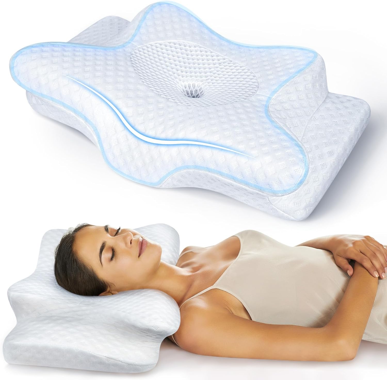 Viewstar Knee Pillow for Side Sleepers - Leg Pillow for Sleeping with 100%  Memory Foam Breathable Cover : : Home