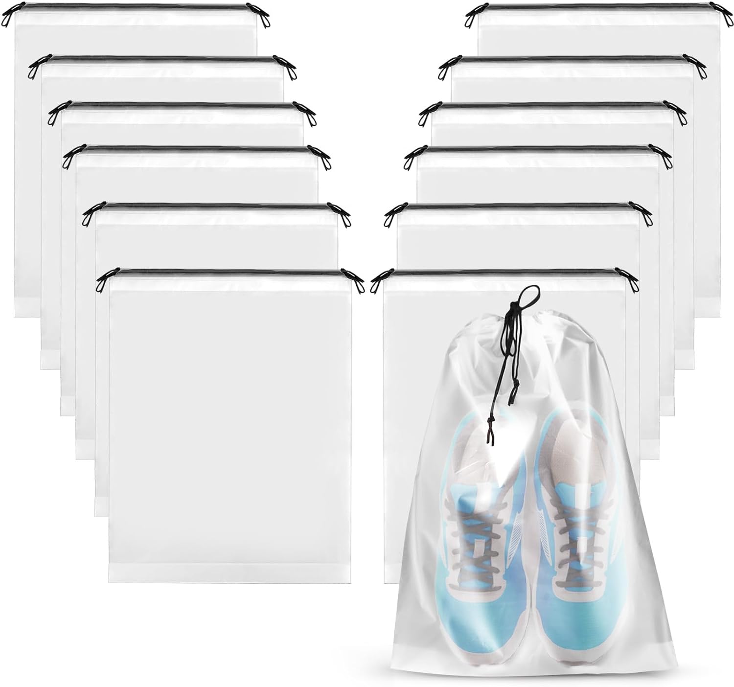 YAMIU 4 Pcs Shoe Bags Dust-proof Drawstring with Transparent