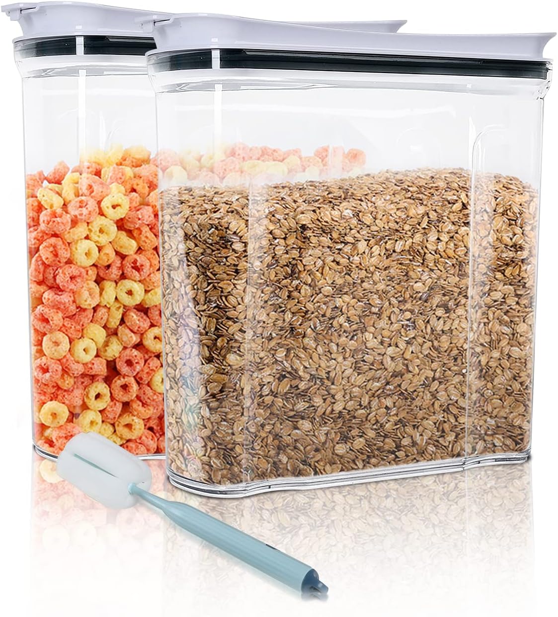 LANGMINGDE 1 Piece Cereal Containers Storage, 2.8L/95oz Airtight Large Dry  Food Storage Containers with Pouring Spout Measuring Cup for Snacks Grain