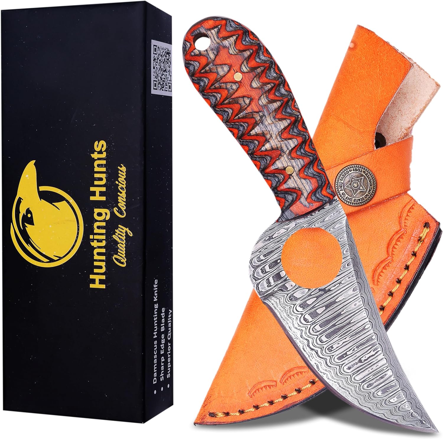 Sports Hunting Knife Workout EL29110, 4 inch MOVA Blade in Satin Finish,  Stainless Steel Ferrule, Total