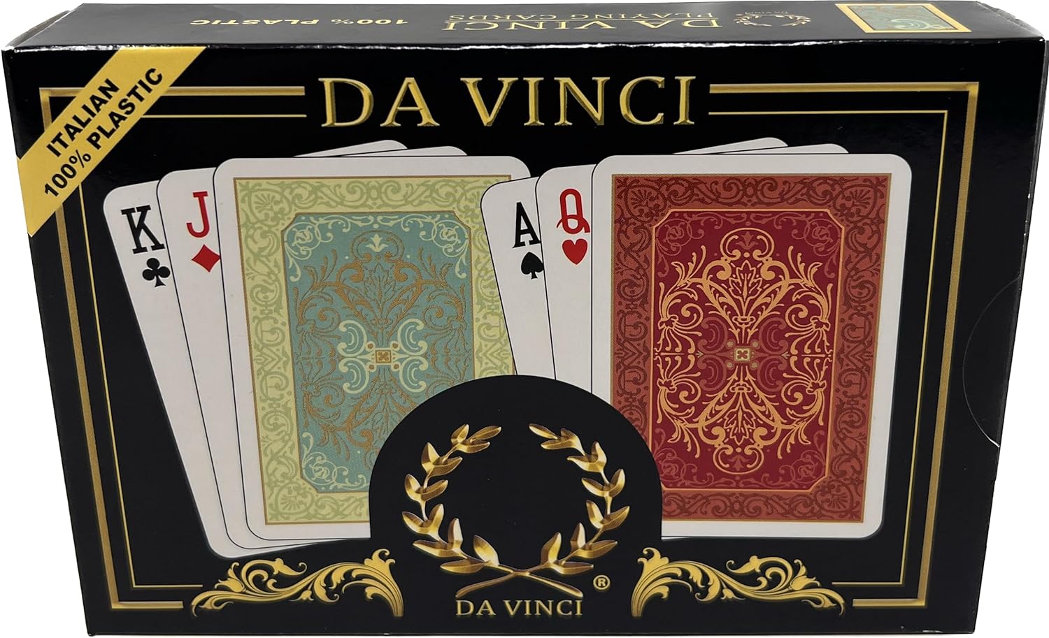 Lot of 12 DA VINCI 100% Plastic Playing Cards Poker Size Regular