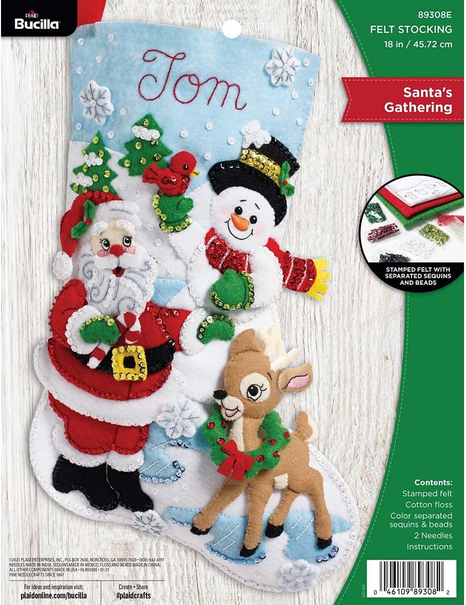 Bucilla 18 Jolly Chimney Santa Felt Stocking Kit