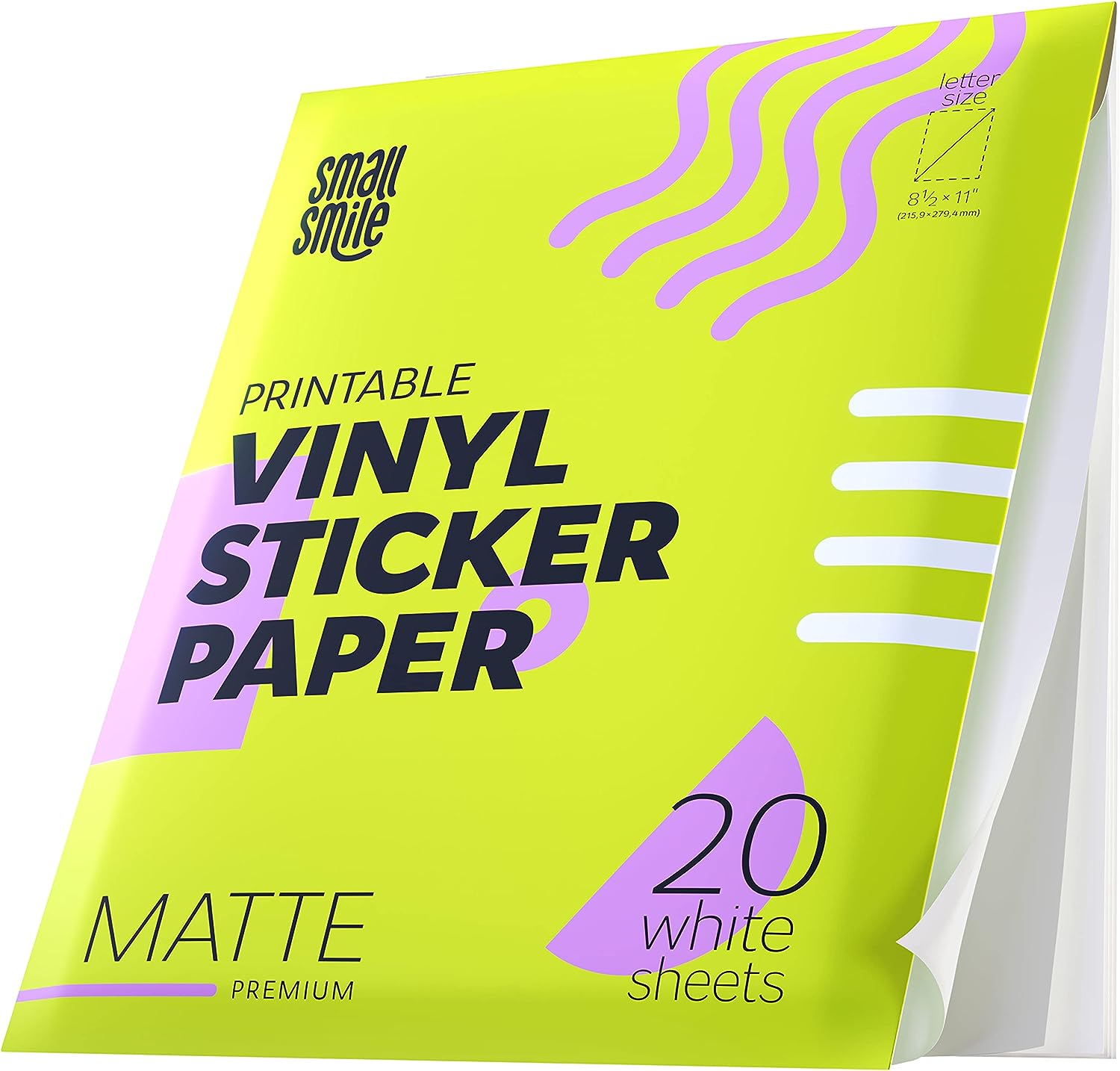HTVRONT Sublimation Sticker Paper - 20 Pcs Matte Transparent Waterproof  Sublimation Stickers