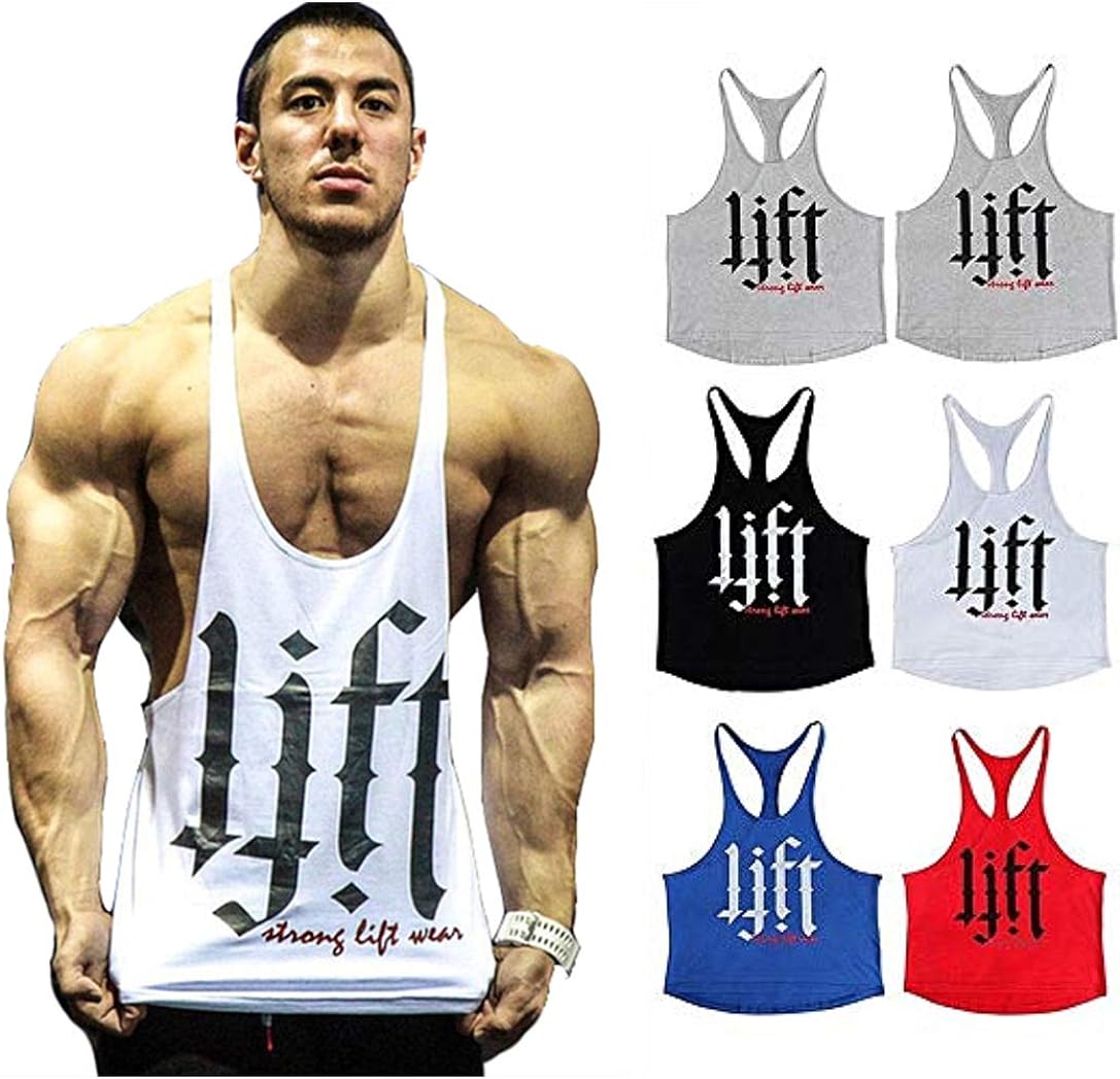 Agilelin Men's Muscle Stringer Tank Tops Athletic Quick Dry Y-Back  Bodybuilding Shirts（Black/S） : : Clothing, Shoes & Accessories