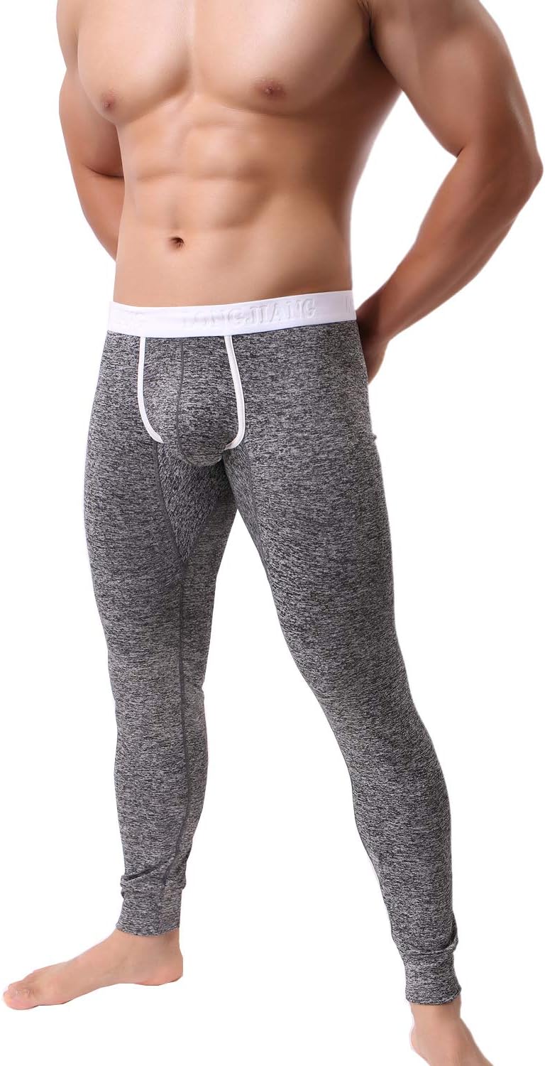 Men's Thermal Underwear Pants Warm Long Johns Leggings Base Layer Separate  Pouch