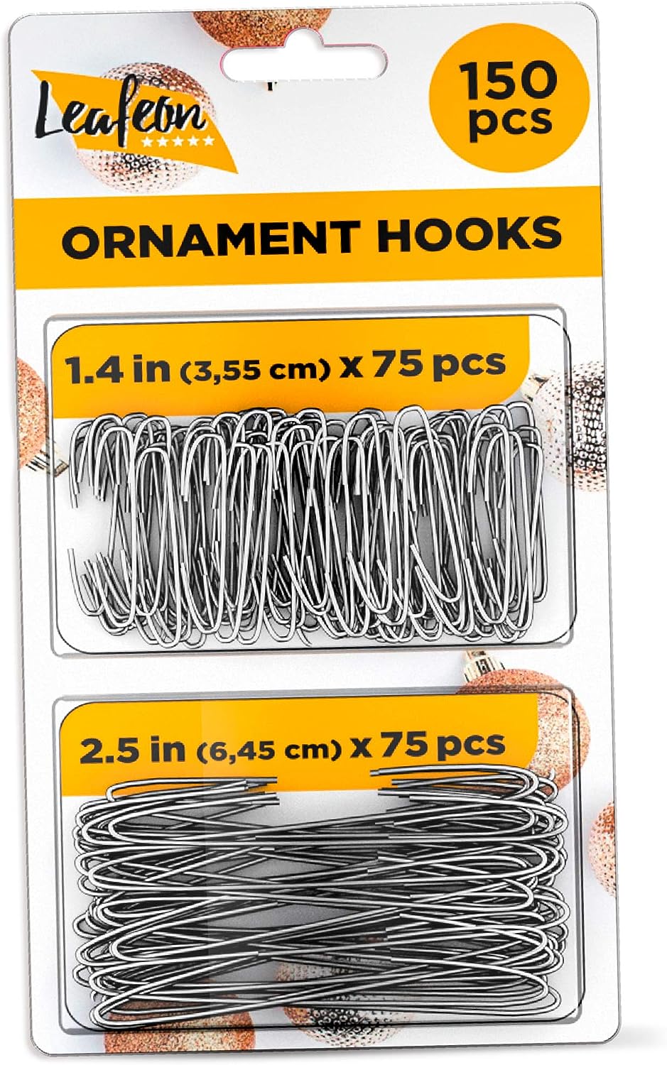 Elevate Essentials Christmas Ornament Hooks - Ornament Hangers - Large 2.5 inch (Silver) 200ct