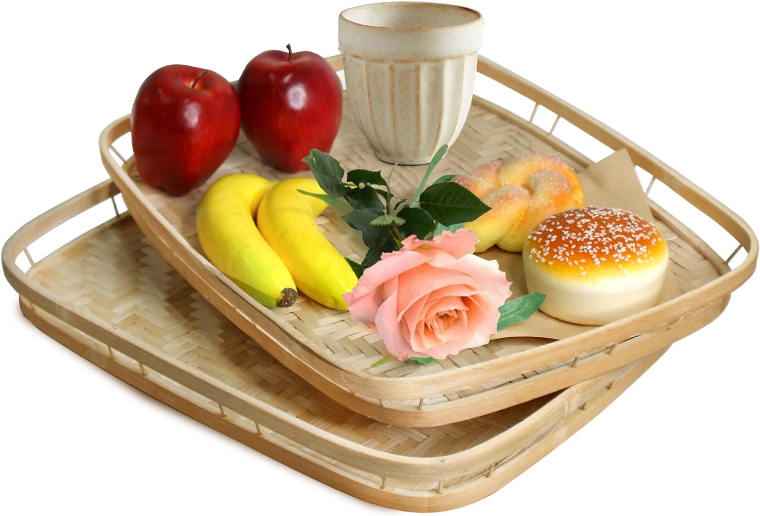  Sgigiul Bamboo Dinner Food Trays For Eating On