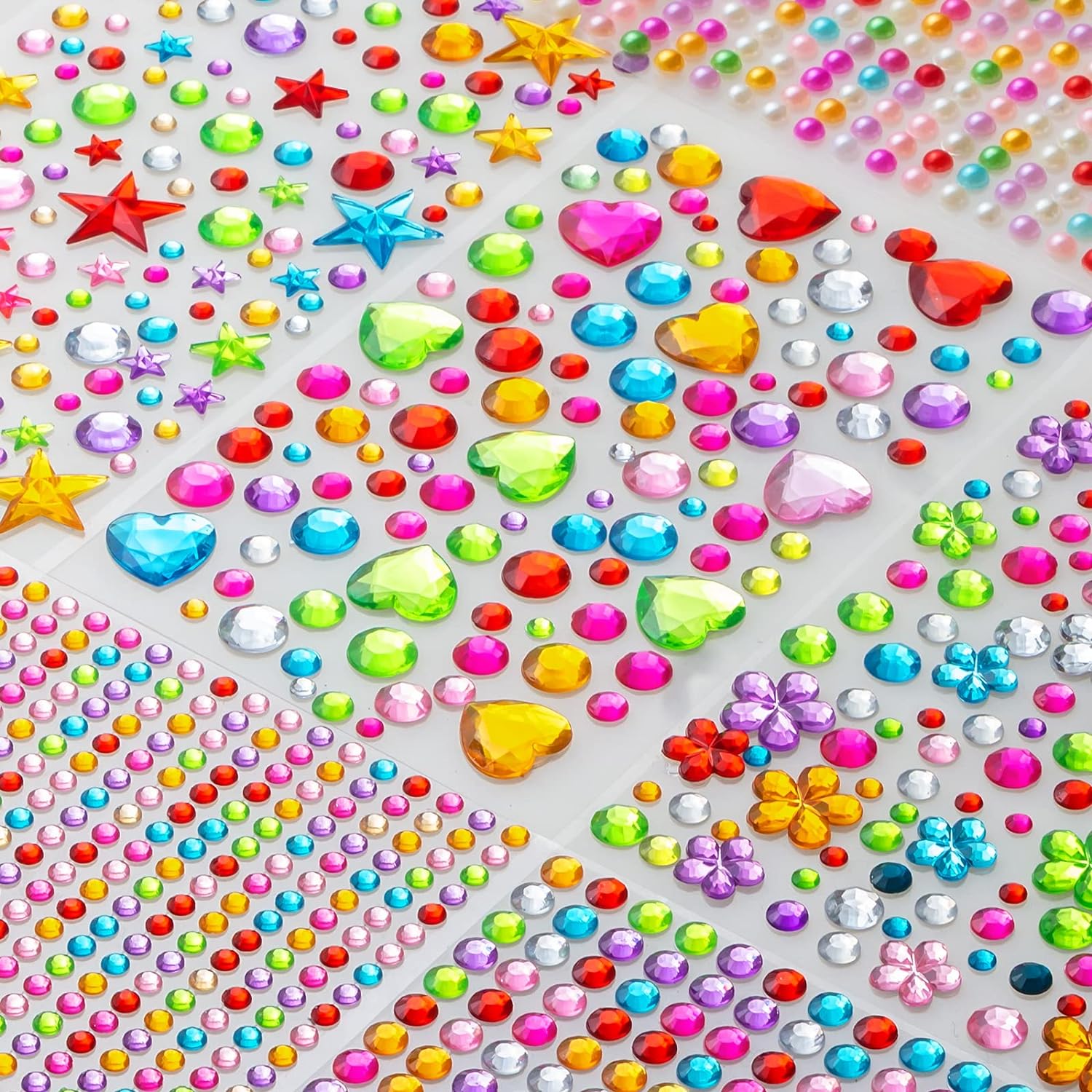 3000 Pcs 8 Sheets Rhinestones Stickers, 4 mm Face Jewels Rhinestones for  Makeup Self Adhesive Bling Gems Stick on Rhinestone for Hair Eyes Body  Crafts