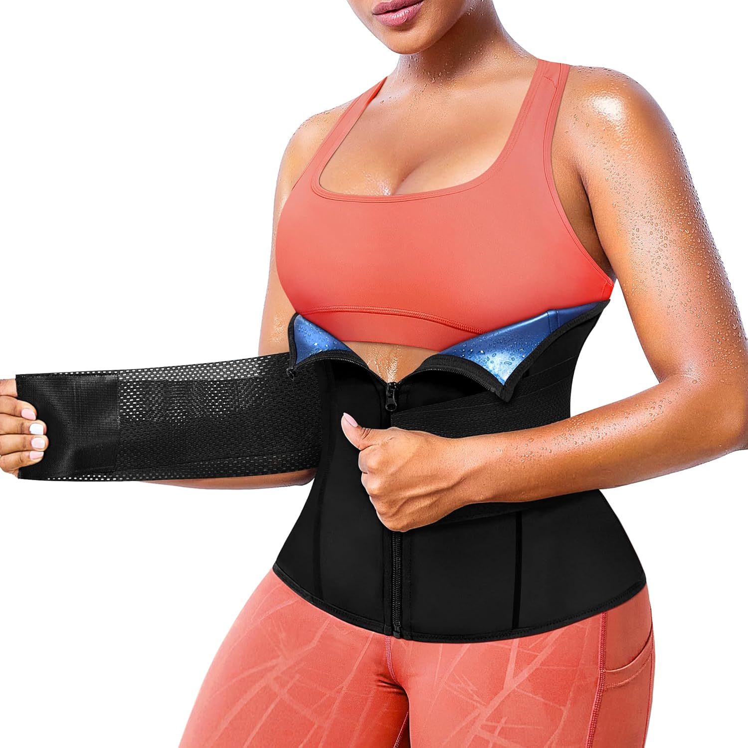 ActiveGear Waist Trainer for Women & Men – Sweat Band Waist Trimmer Belt  for a Toned Look - Reinforced Trim and Double Velcro : : Sports 