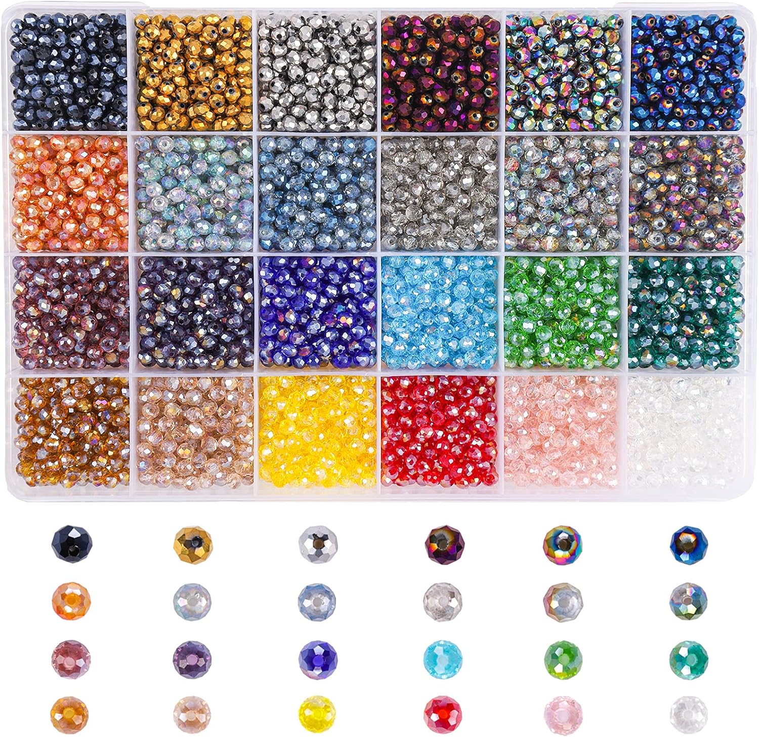 Tetutor Rondelle Spacer Beads for Jewelry Bracelets Small, multicolour