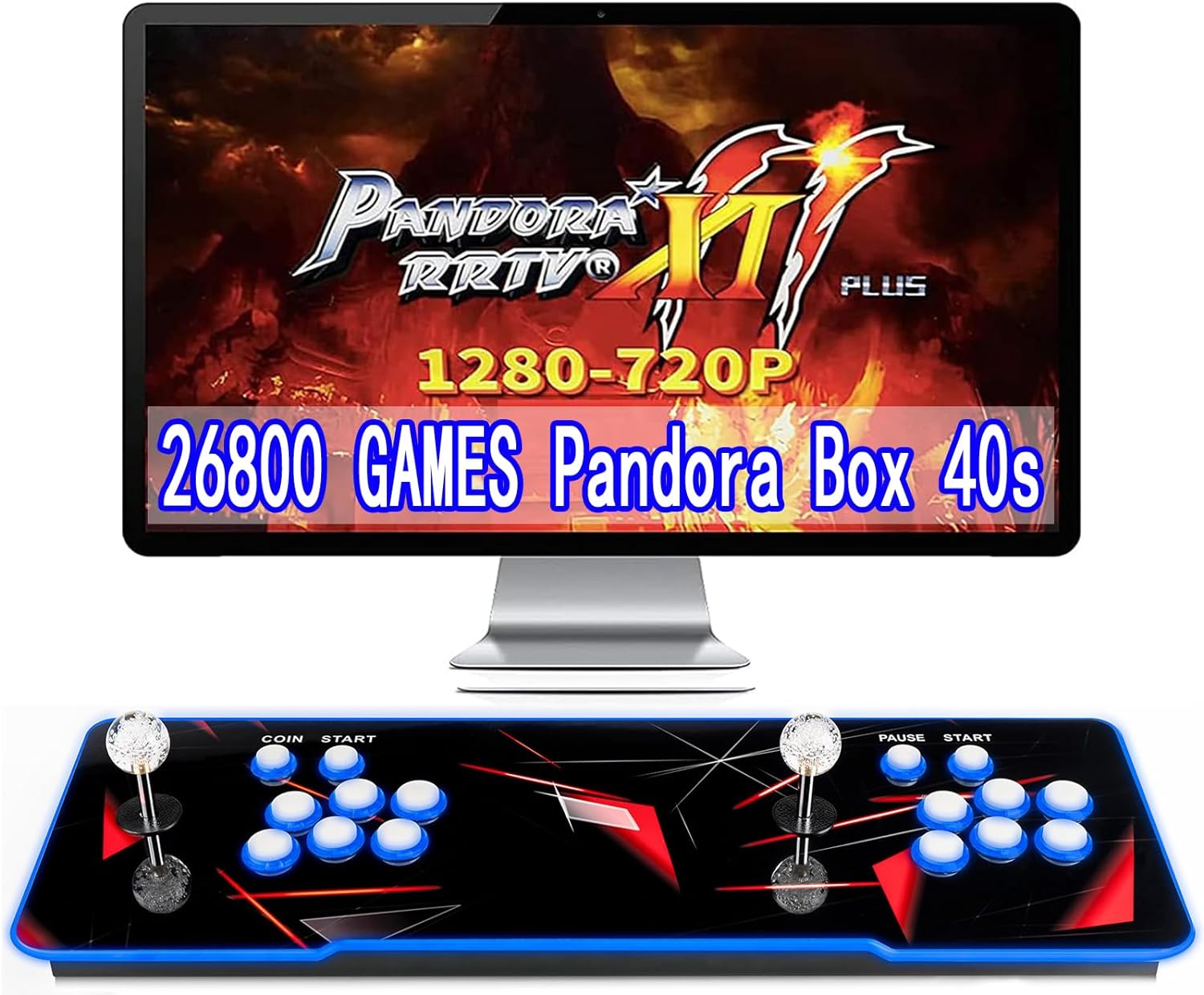 LIFAVOVY Upgraded Arcade Games Machines for Home Pandora Box 18s Arcade  Console - 8000 Games Installed, Support 3D Games,1280x720 Full HD,Favorite