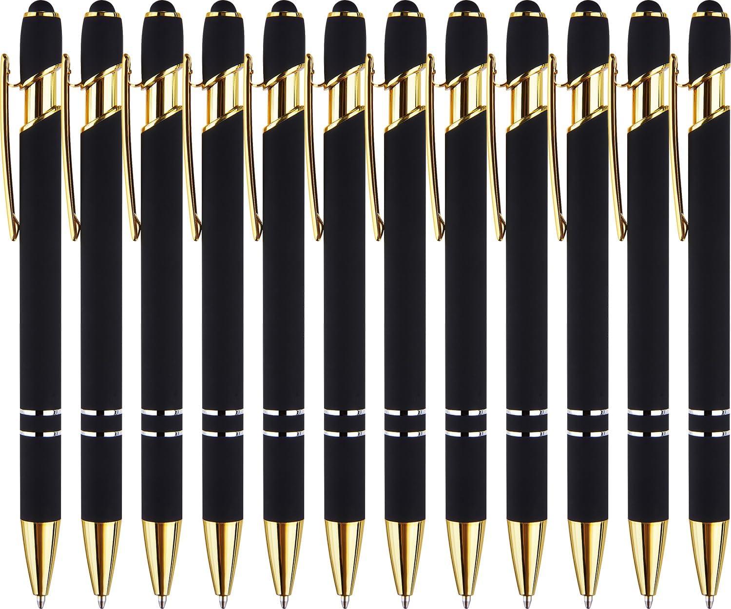 12 Pack Gold Ballpoint Pens for Wedding Guest Book, Bulk Office