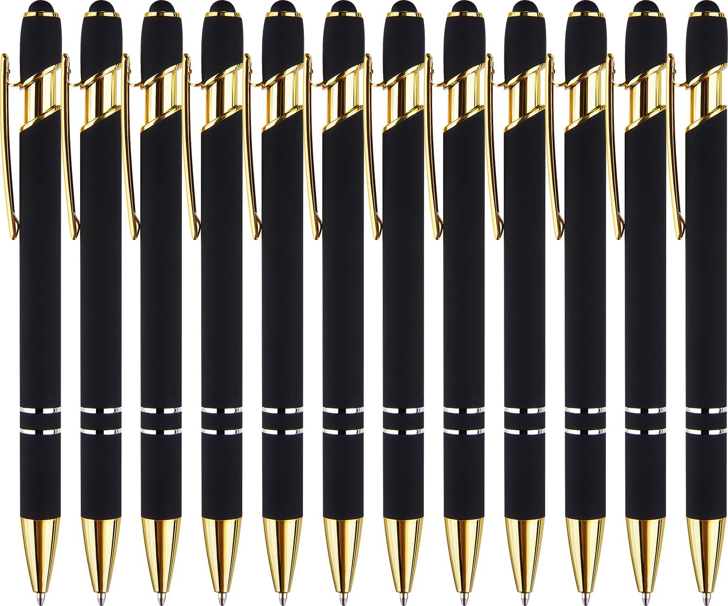 Juvale 12 Pack Gold Ballpoint Pens for Wedding Guest Book, Bulk Office  Supplies, Black Ink, 1mm Medium Point (Metallic, 6.4 In)