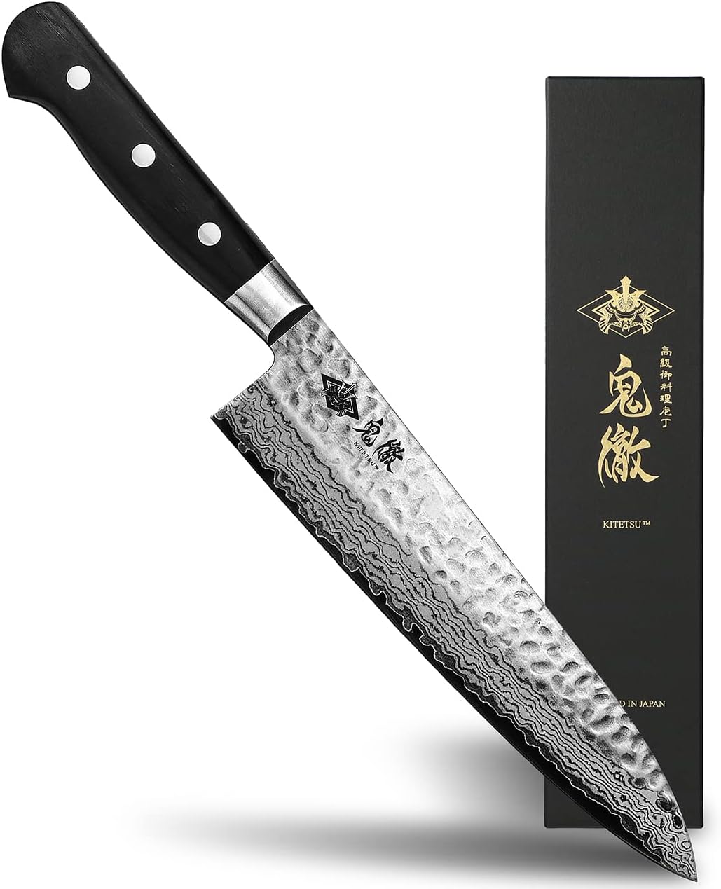 MITSUMOTO SAKARI Damascus Chef Knife, 8 inch Professional 440C