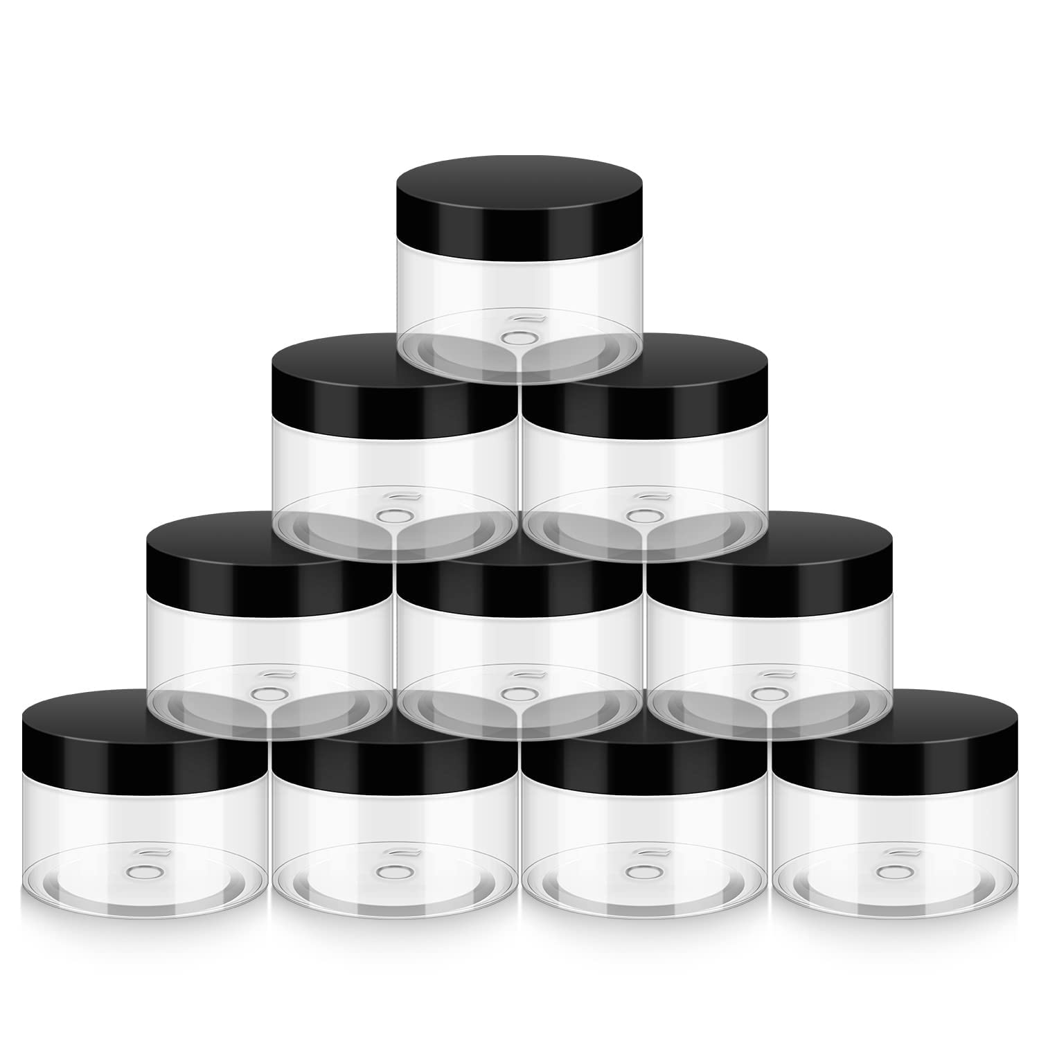 4oz Plastic Containers with Lids 50 Pack BPA Free, Bulk Clear Empty  Refillable Round Sugar Scrub small 4 Oz Plastic Jars with Lids for  Cosmetics, Lotions, Body Butters, Liquid Slime & Beauty Products