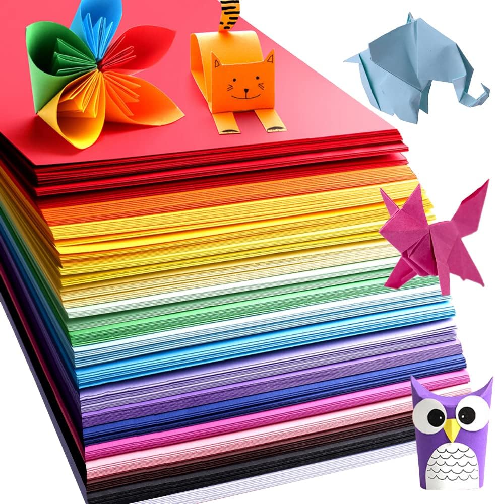 Origami Paper Kit, 144 Vivid Double-Sided Patterns Folding Papers 16  Colorful Papers Arts Projects Kit with Origami Books, for Kids Boys Girls  Adults