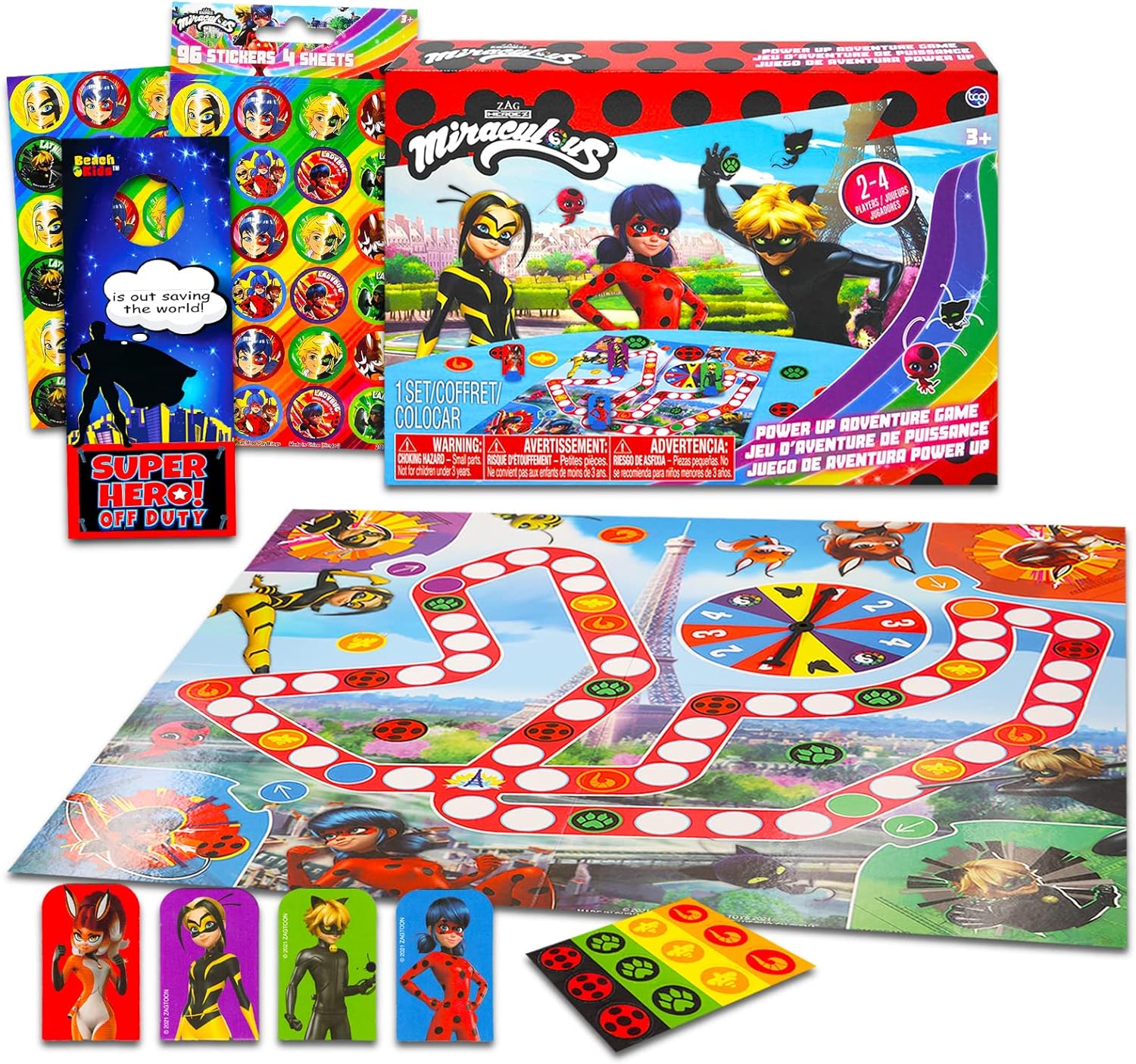 Miraculous Ladybug - Magnetic Creations Tin - Dress Up Play Set - Includes  2 Sheets of Mix & Match Dress Up Magnets with Storage Tin. Great Birthday