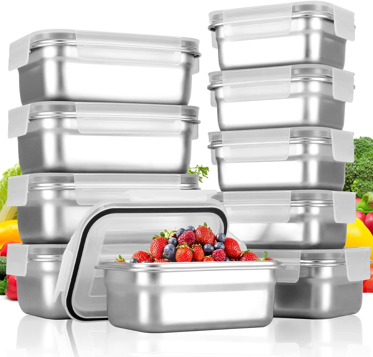 Prep & Savour Camilya Leak Proof Airtight Stainless Steel 30 Oz. Food Storage  Container