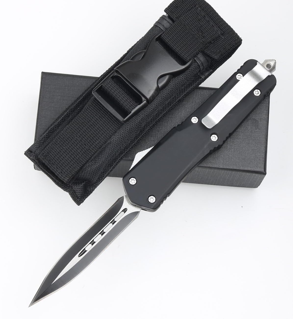 5 Inch OTF Automatic Knife Firecracker A1 - Black – Panther Wholesale