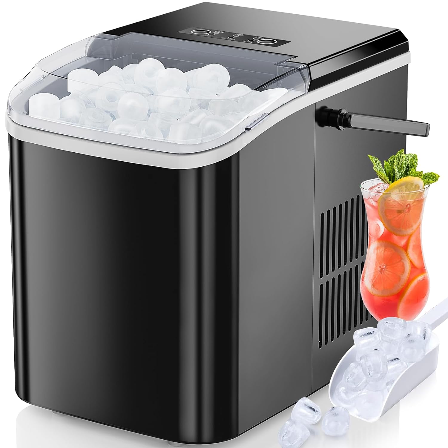 Electactic Ice Maker, Commercial Ice Machine,100Lbs/Day, Stainless Steel Ice Machine