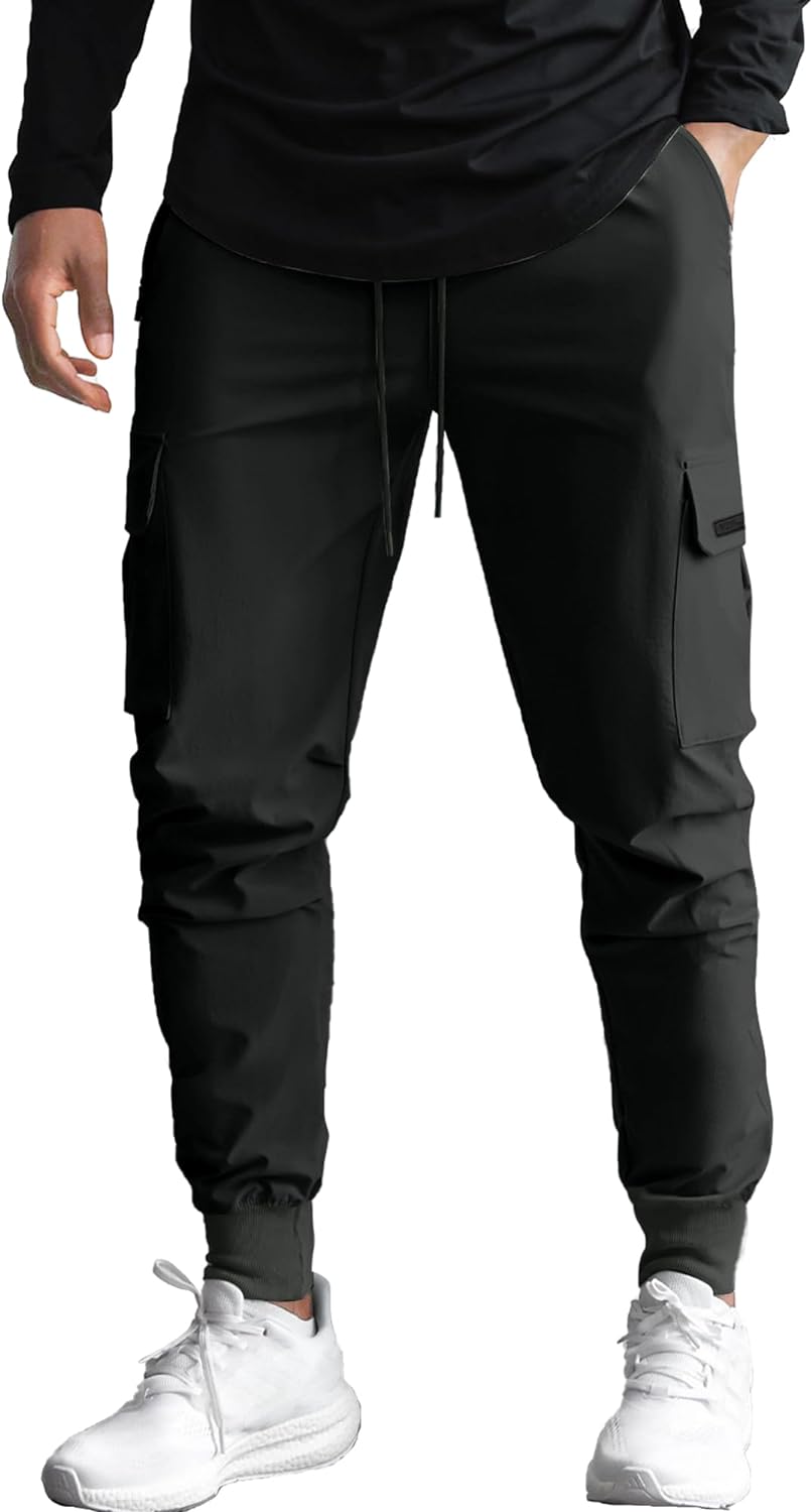  Libin Men's 4-Way Stretch Golf Joggers with Pockets, Slim Fit  Work Dress Pants Athletic Casual Sweatpants for Men, Black S : Clothing,  Shoes & Jewelry