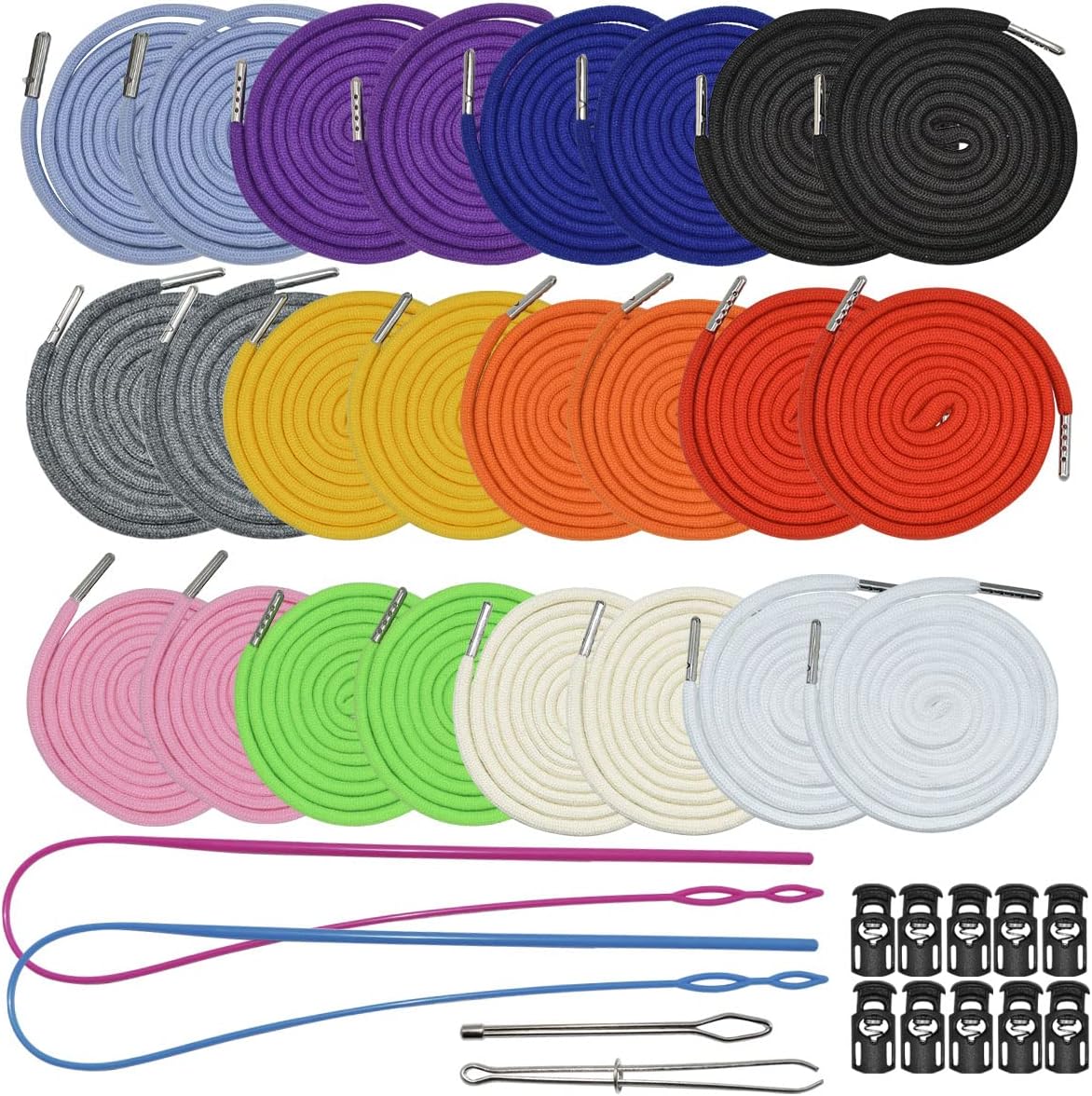 10 Pieces Drawstring Cords with Easy Threaders, Hoodie String Replacement  with Pink Flexible Drawstring Threaders for Pants Sweatpants Hoodies  Jackets