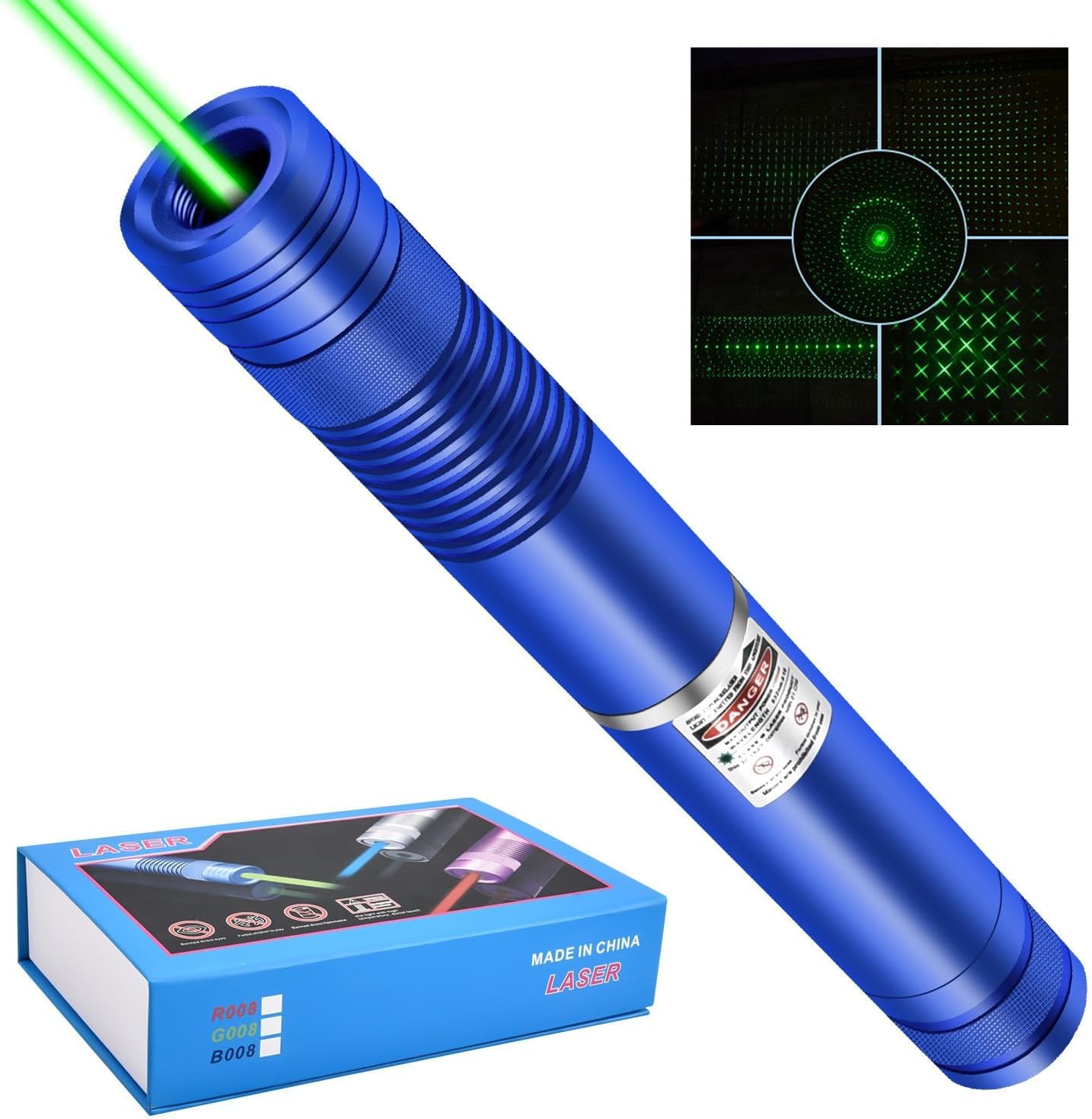 Long Range Green Beam High Power Flashligh with USB Charging, High Power Burning  Laser Pointer for Night Astronomy Outdoor Camping Hunting and Hiking 