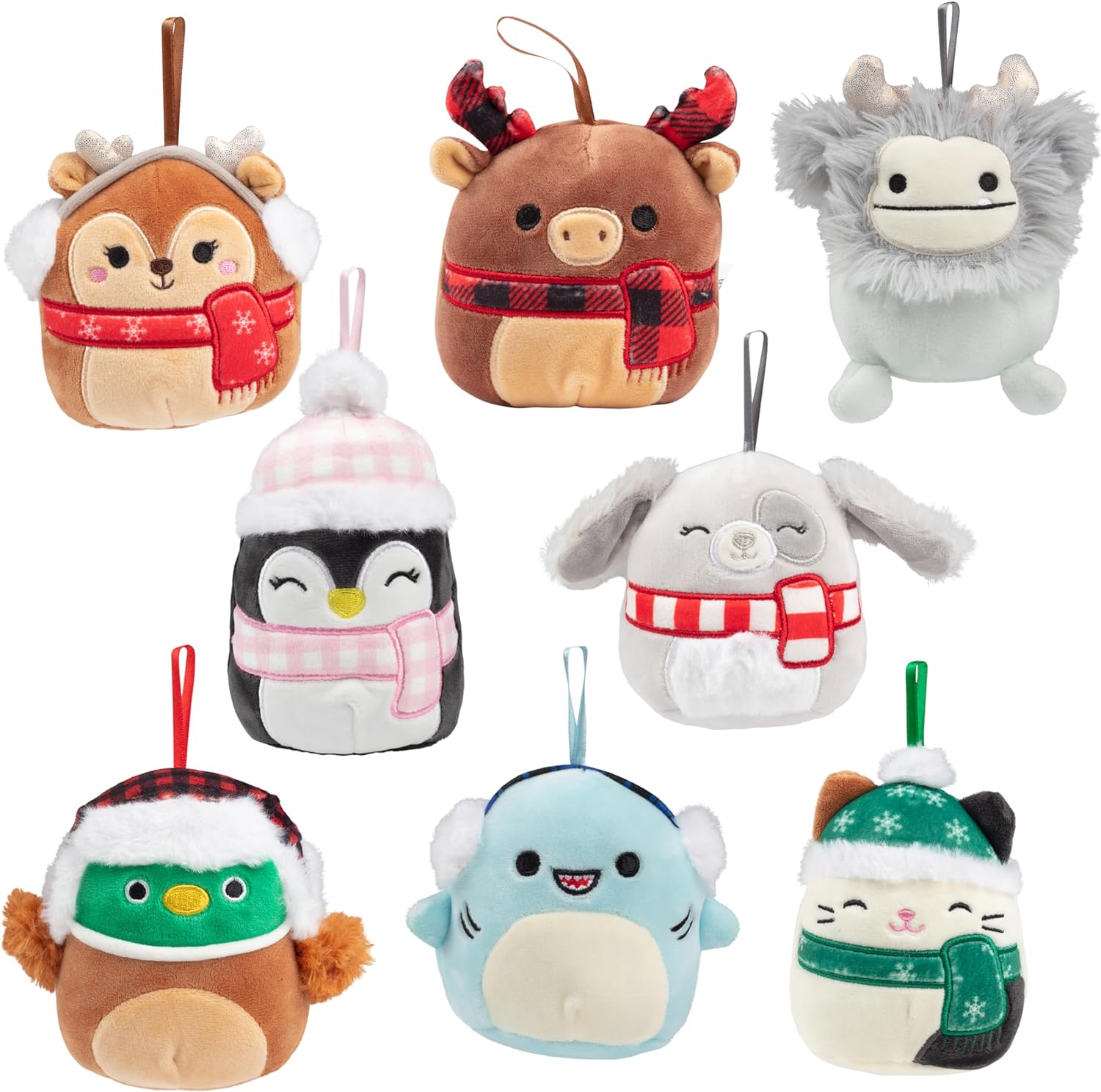 Squishmallows 2022 Christmas Ornaments Set of 6 Plush Ornaments Including  Deer, Gingerbread Man, Nick, Nicolette & Mouse