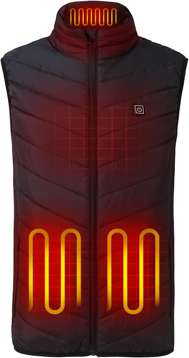 JXTOO Men's Lightweight Heated Massage Vest Size XL with Battery Pack Black