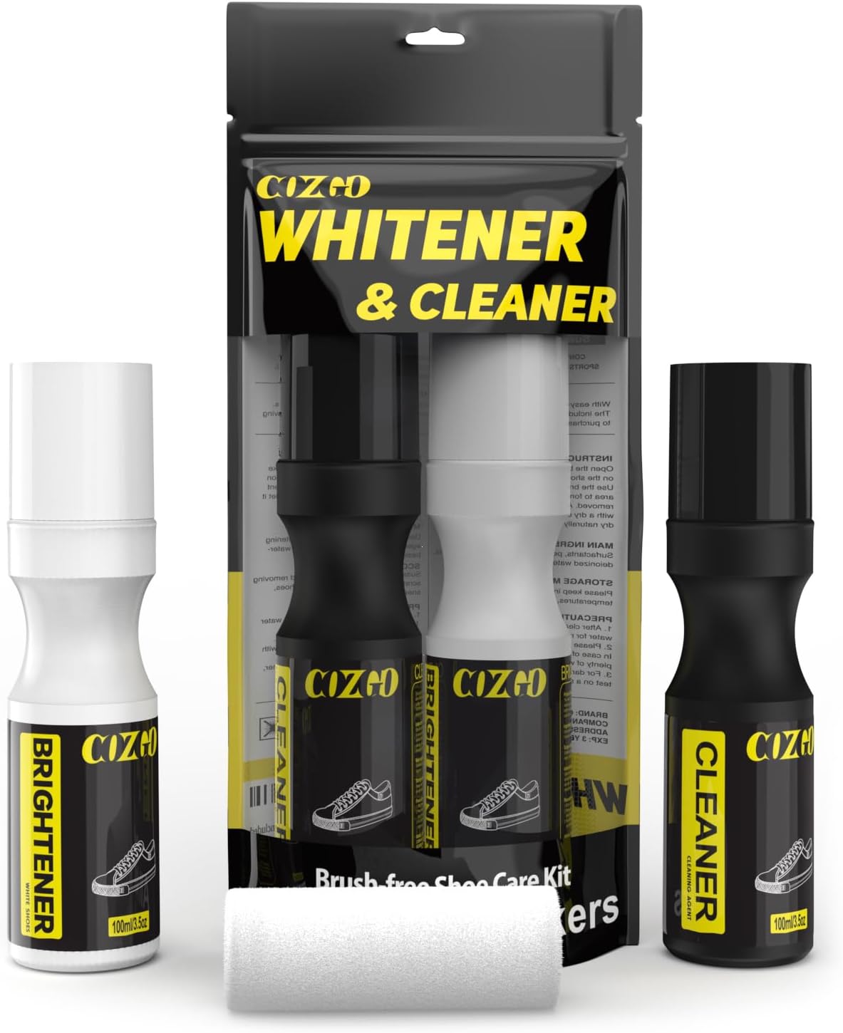 Shoe Cleaner Kit for Sneaker, Water-Free Foam Sneaker Cleaner 5.3Oz with  Shoe Brush and Shoe Cloth,Work on Most Shoes