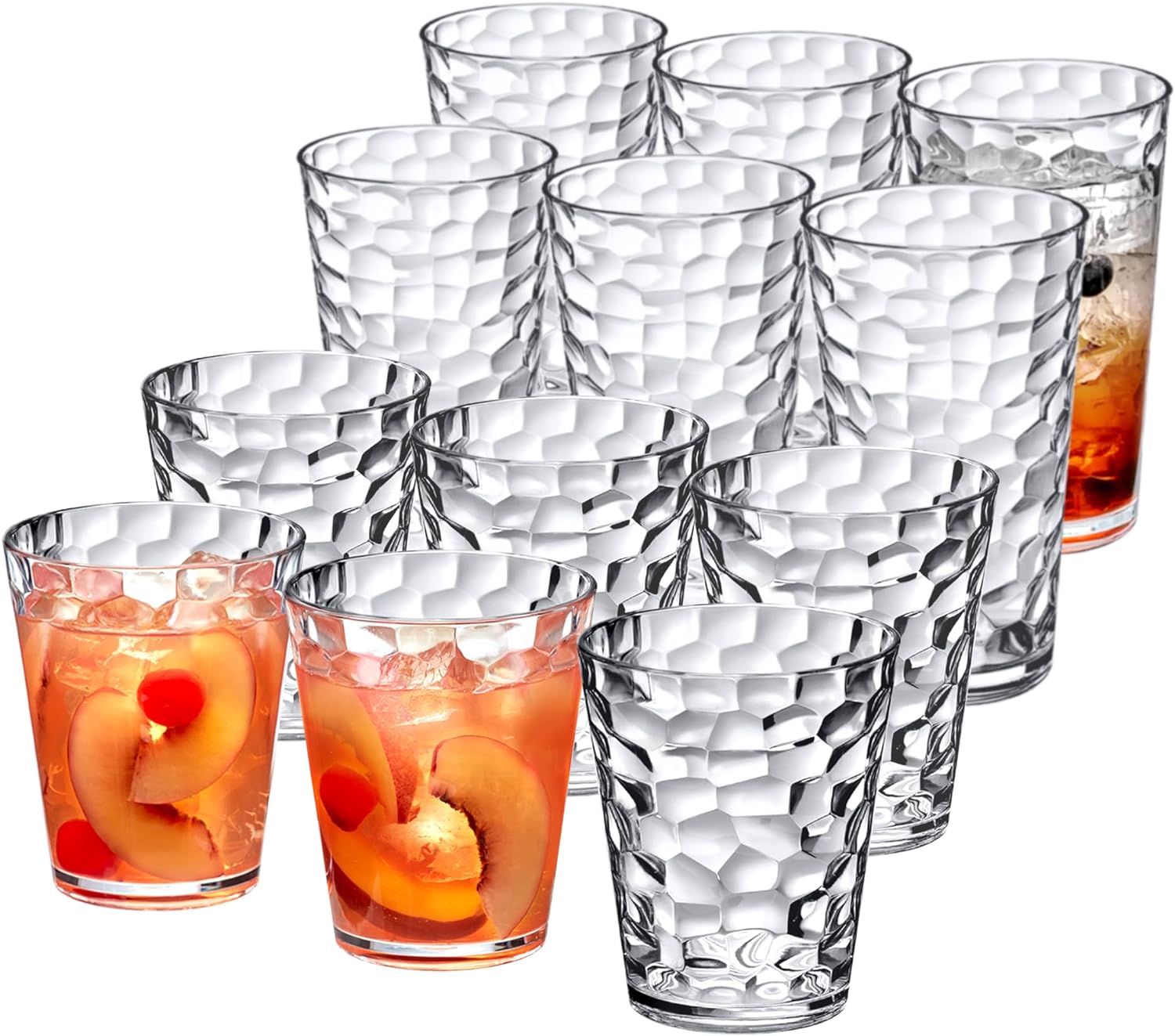 Amazing Abby - Alps - 22-Ounce Insulated Plastic Tumblers (Set of 4), Double-Wall Plastic Drinking Glasses, All-Clear High-balls