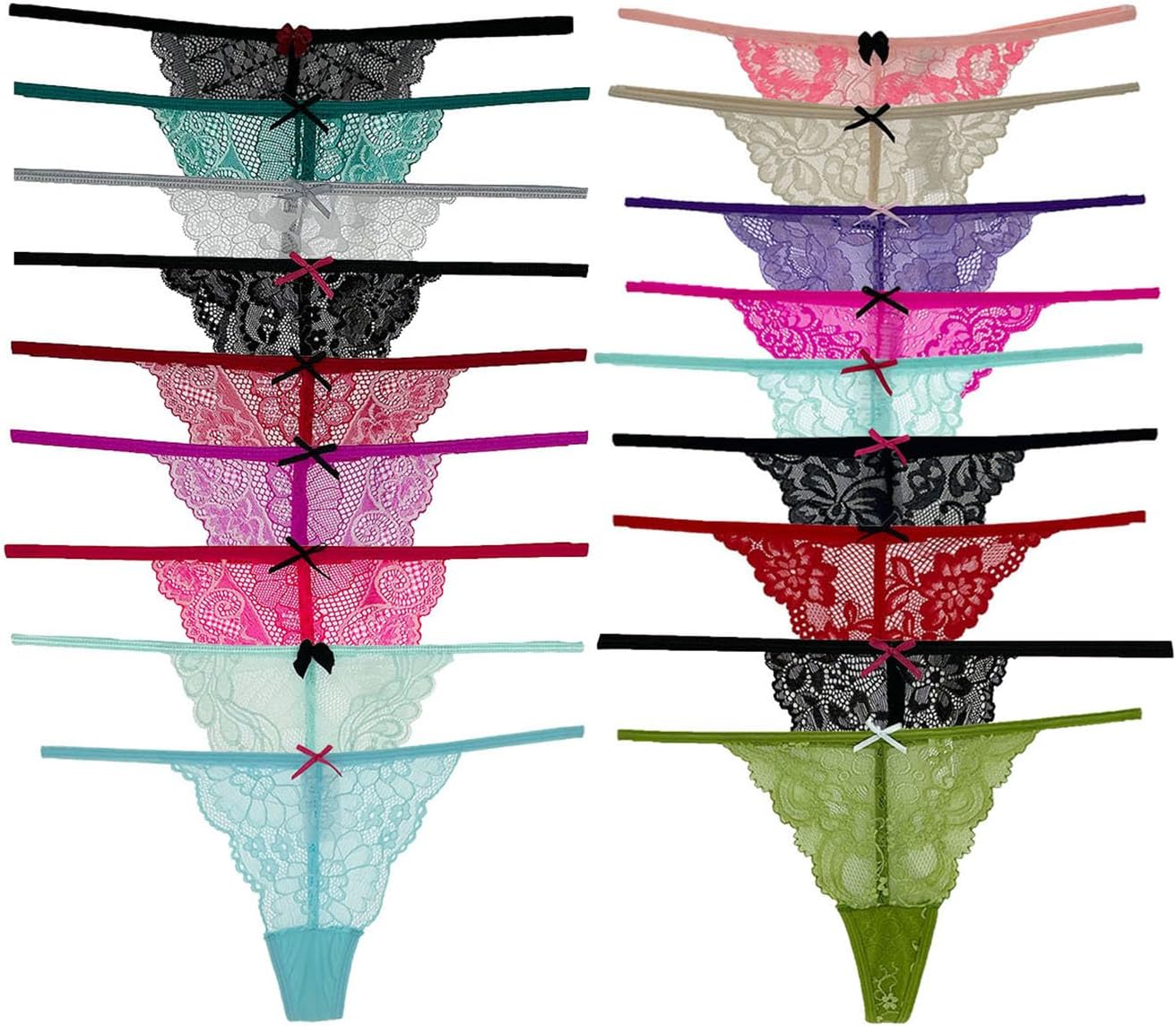 Closecret Women's Panties Cotton Thongs Pack of 6pcs G-String