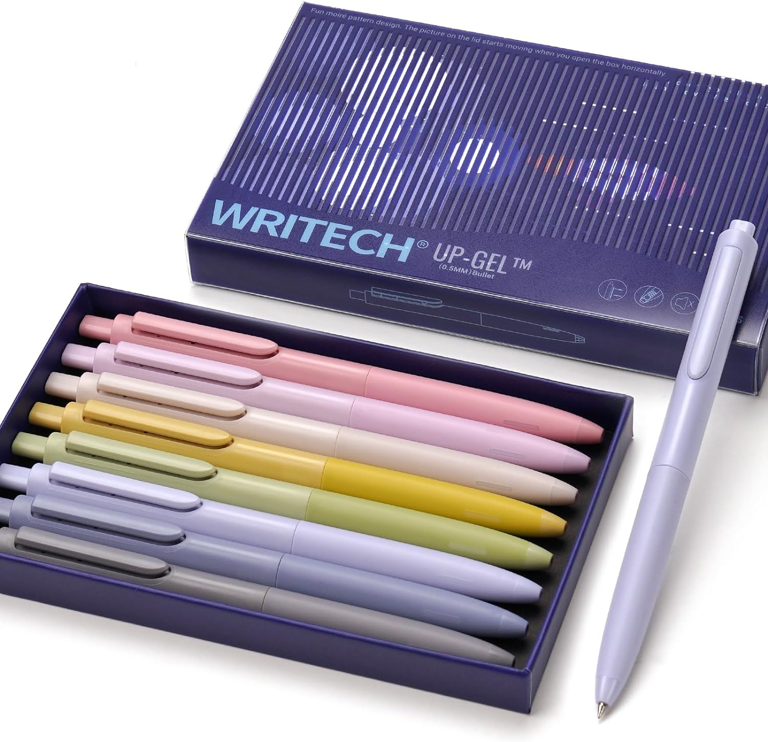 WRITECH Gel Pens Fine Point: 0.5mm 8 Black & 2 Red Ink Pen Set Clickable  for Journaling Drawing Notetaking Bible Non Bleed 10ct Retractable Smooth  Writing Multicolor No Smear Smudge (W-Gel) 
