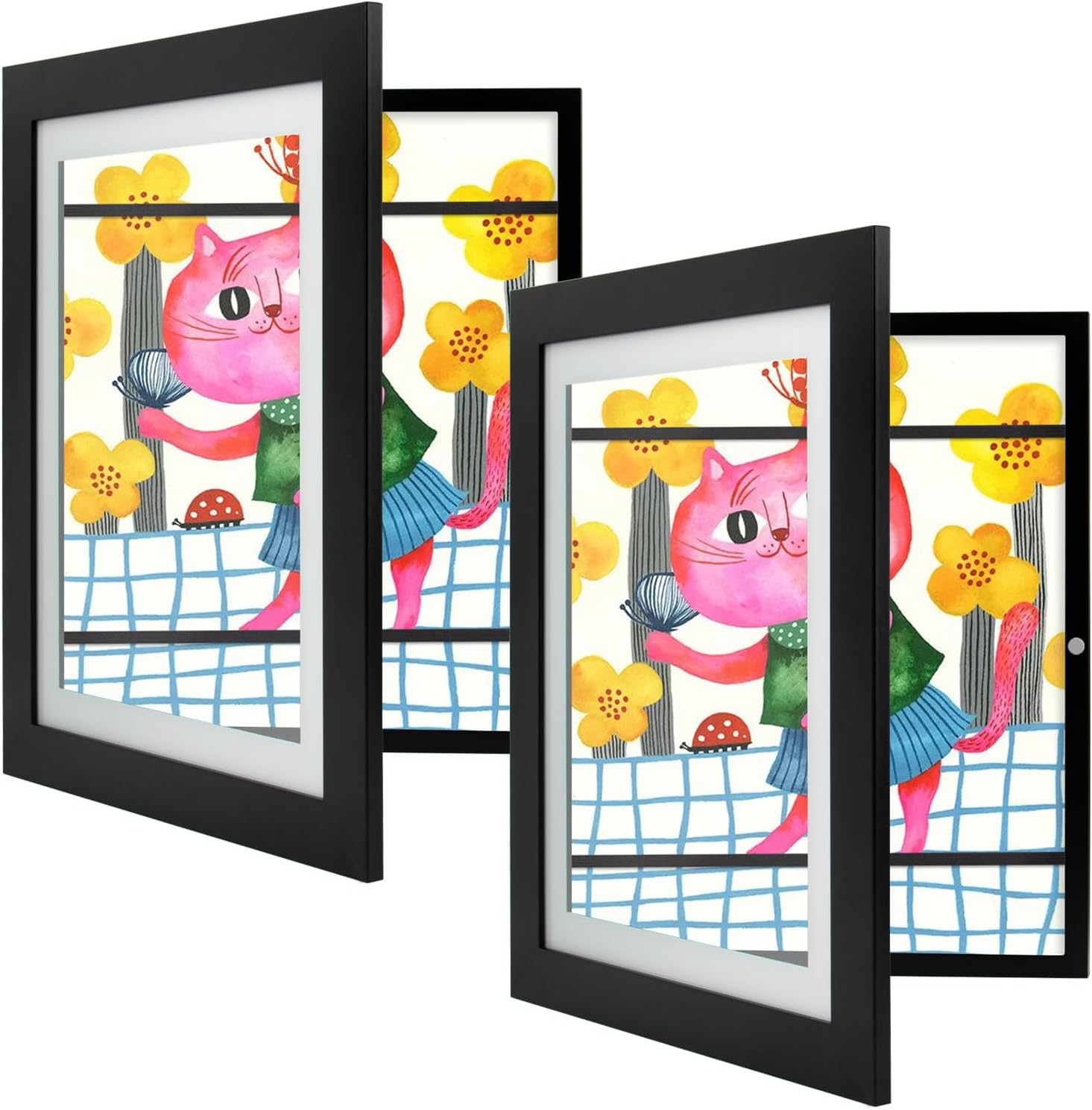 Kids Art Frames 9.5 x 13 Inch Front Opening Artwork Storage White