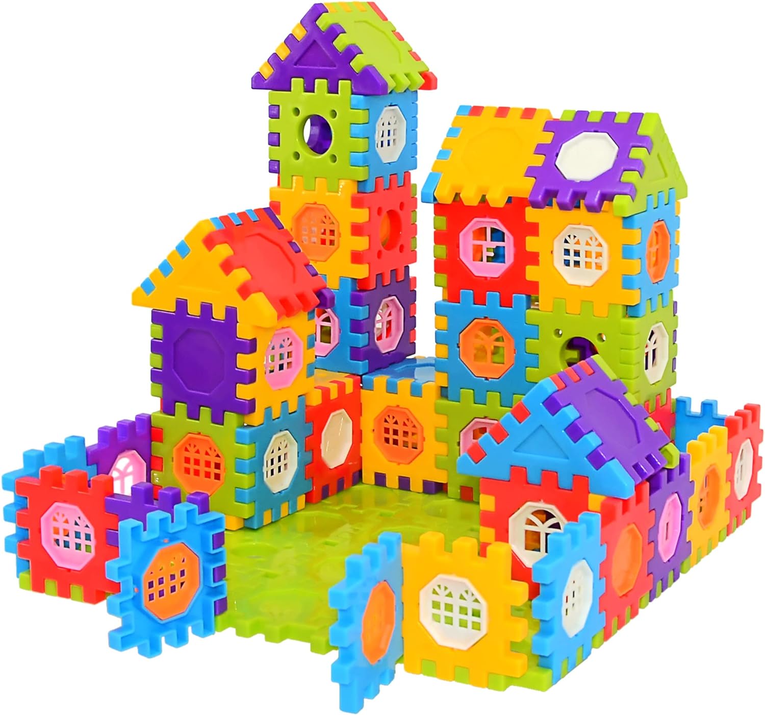 Madzee 109 Pack Foam Brick Building Blocks for Kids, Builders Set for  Construction and Stacking