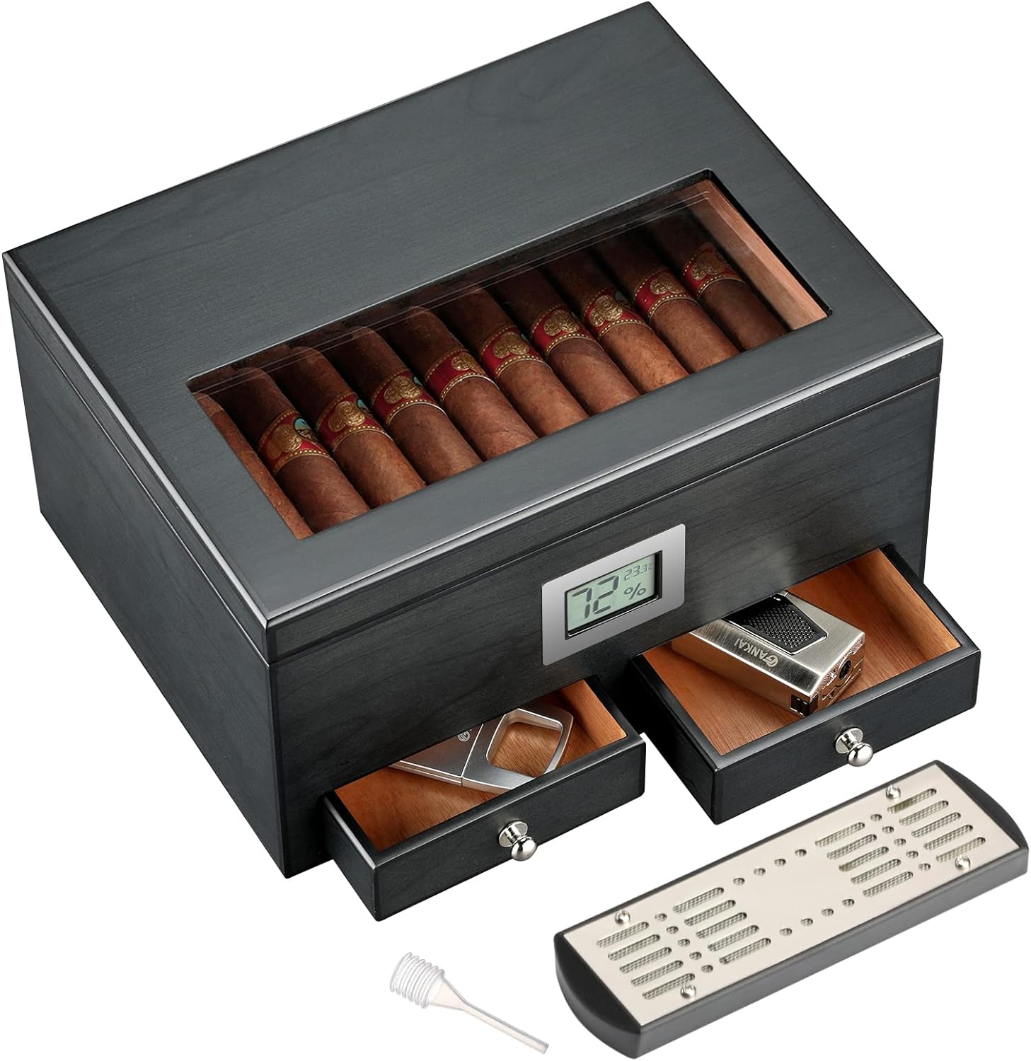 XIFEI Cigar Humidor with Front Digital Hygrometer - The Humidor Depot