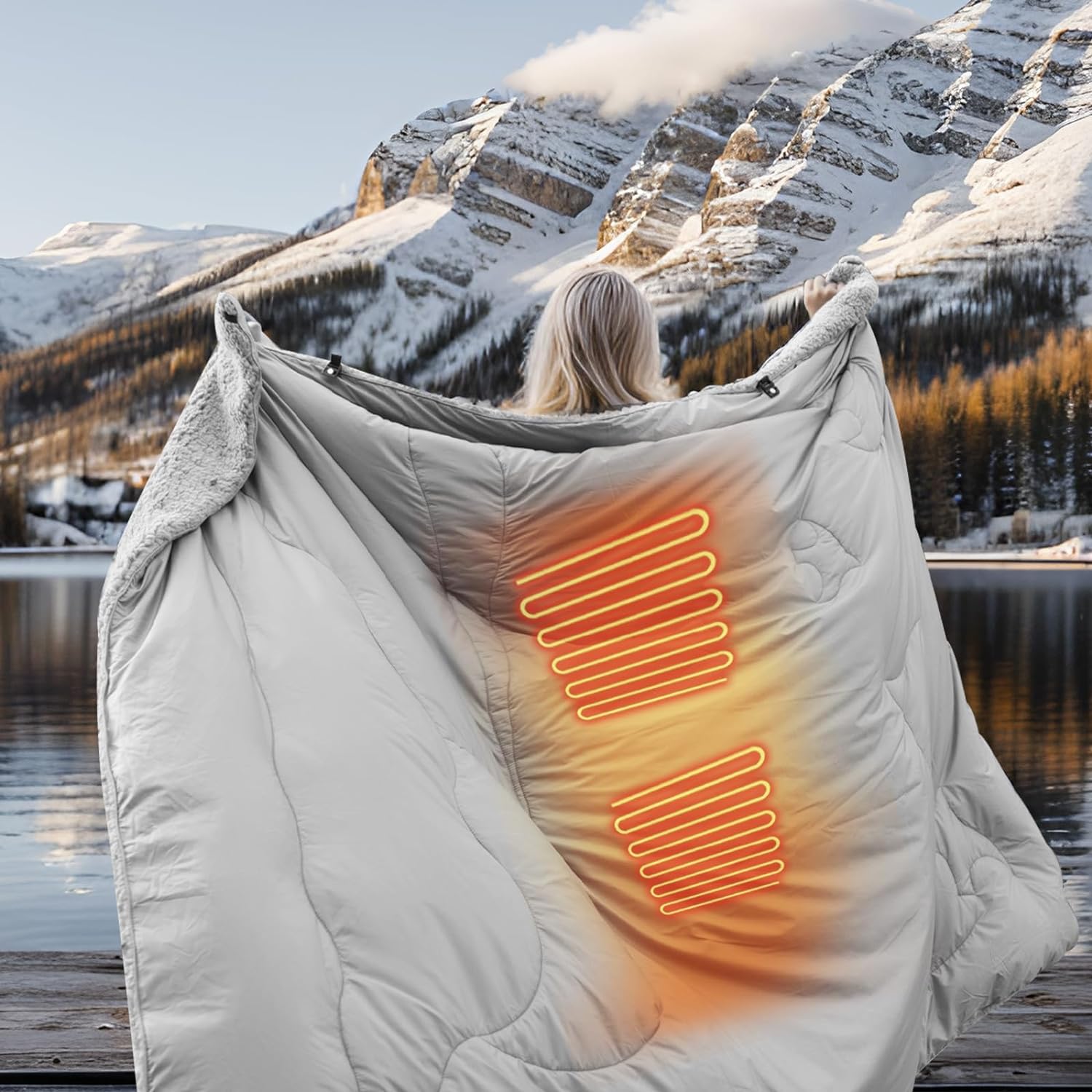  Goallim Portable Heated Blanket, 7.4V/2A DC Battery Powered  Heated Blanket with 3 Heat Settings(Battery Pack Not Included), 3 Hours  Auto Off Wearable Cordless Heated Blanket with Overheat Protection : Home 