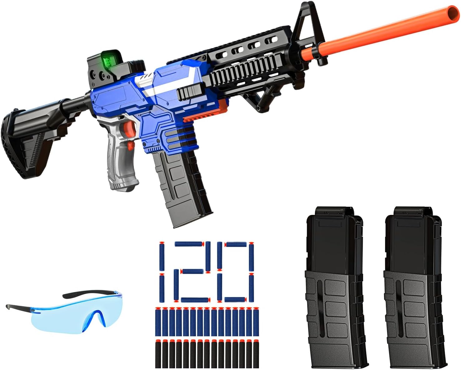 Nerf Guns Electric Toy Guns,Dinosaur Toy Gun,34 Burst Automatic Toys Guns  EVA Soft Bullet Wrist Blasting Soft Bullet Gun 40 Dart Drum Built-in  Rechargeable Battery