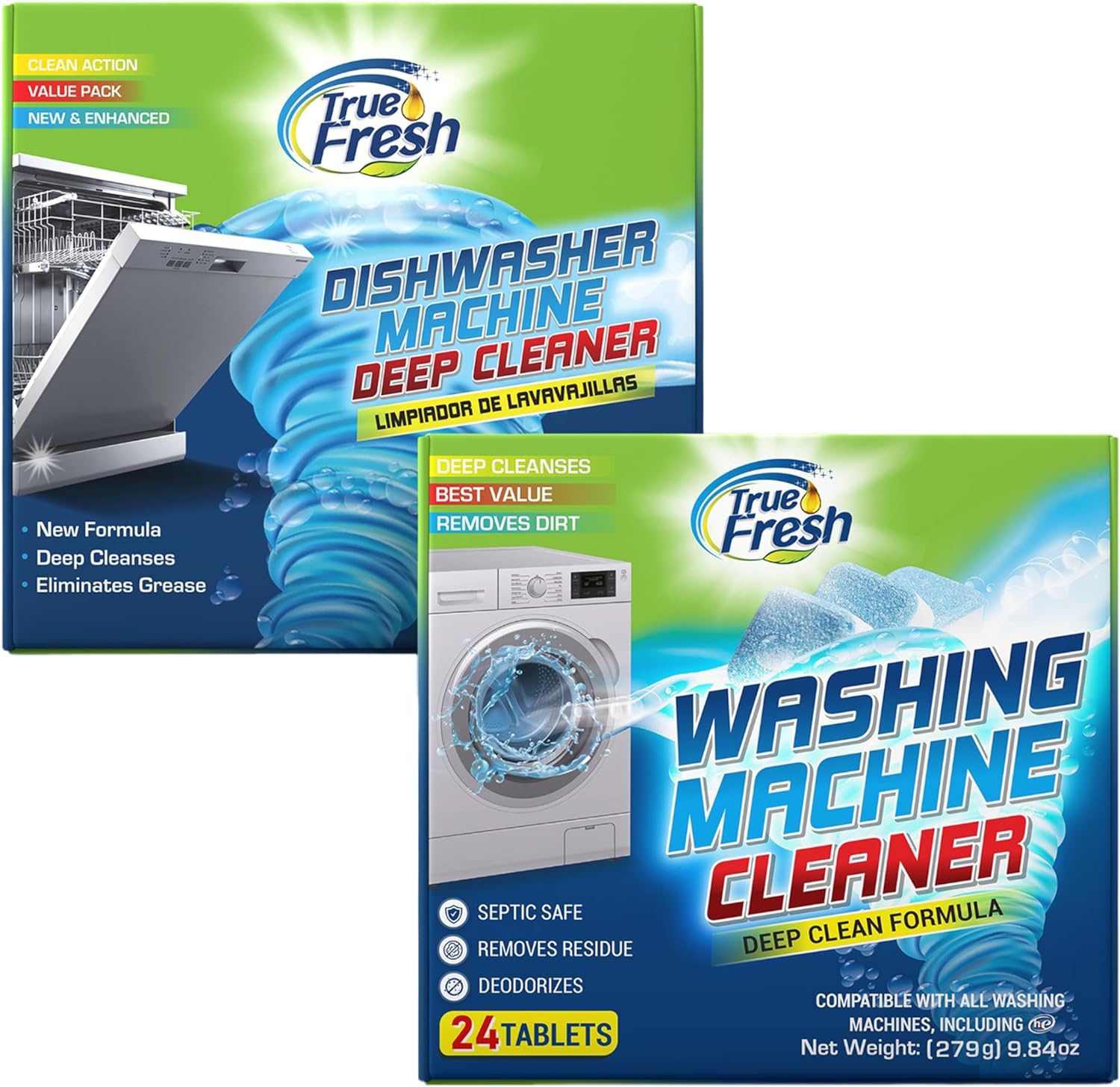 Maravello Washing Machine Cleaner, Solid Washer Deep Cleaning Tablet, 28  Tablets