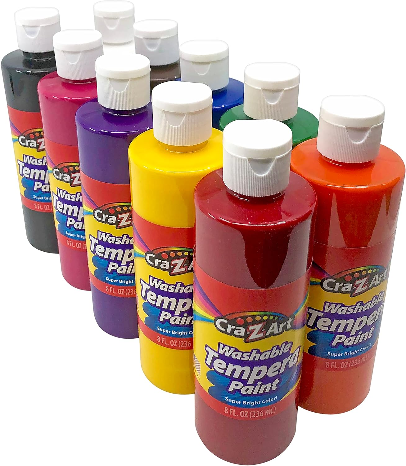 40 Colors Washable Tempera Paint Set, (2 oz Each) Liquid Poster Paint with  Brushes, Sponges, Palette, Non-Toxic Paint with Fluorescent Glitter  Metallic Neon Colors