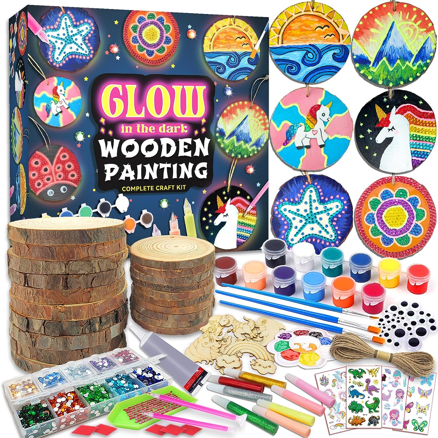  Nicmore Kids Sea Shell Art & Crafts: Glow in The Darkness  Painting Kits Crafts for Age 4-6 4-8 8-12 Gift for Boys Girls Art Supplies  Activities Toy Gifts for 3 4
