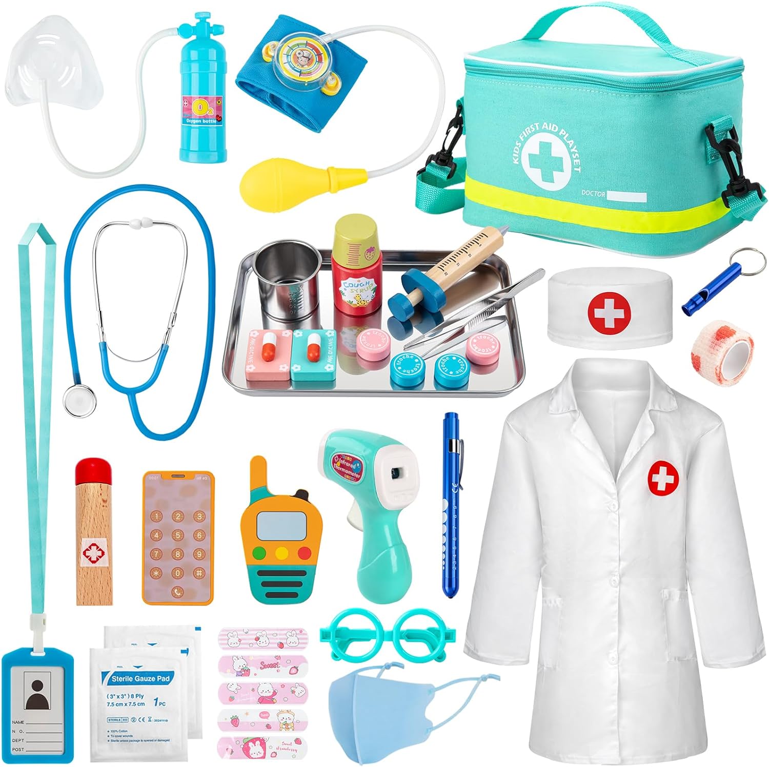  Doctor Kit for Kids, 31-Piece Kids Doctor Playset with